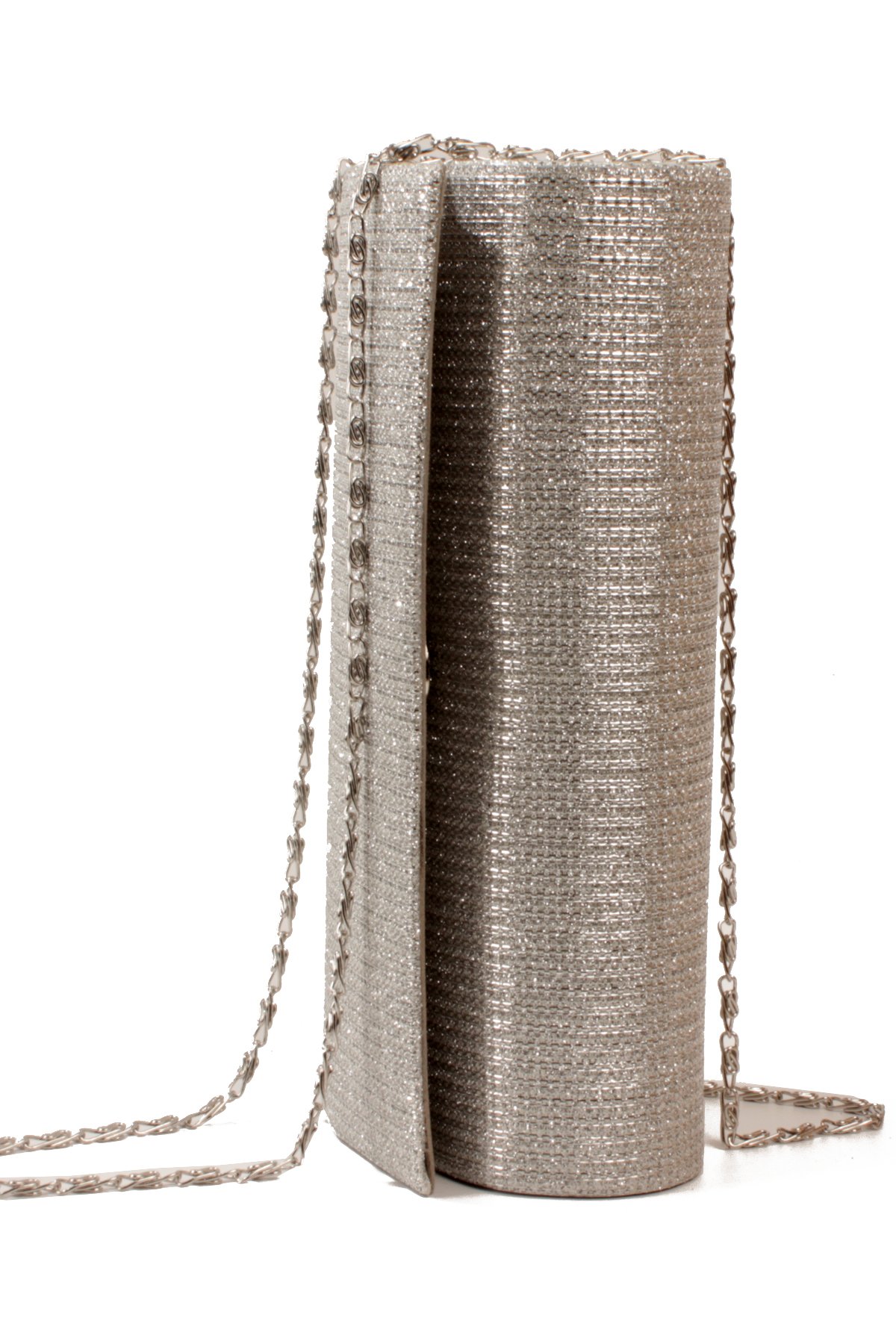 LWE10817-SyhTalhaLuwwe Bag'sKadın Zincir Askılı El Saplı Simli Doku Kararmaz Aksesuar Özel Gün Abiye El ve Omuz Çantası (10817)