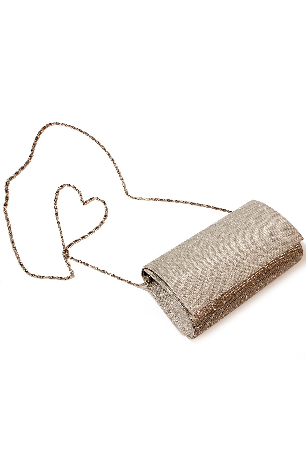 LWE10817-SyhTalhaLuwwe Bag'sKadın Zincir Askılı El Saplı Simli Doku Kararmaz Aksesuar Özel Gün Abiye El ve Omuz Çantası (10817)