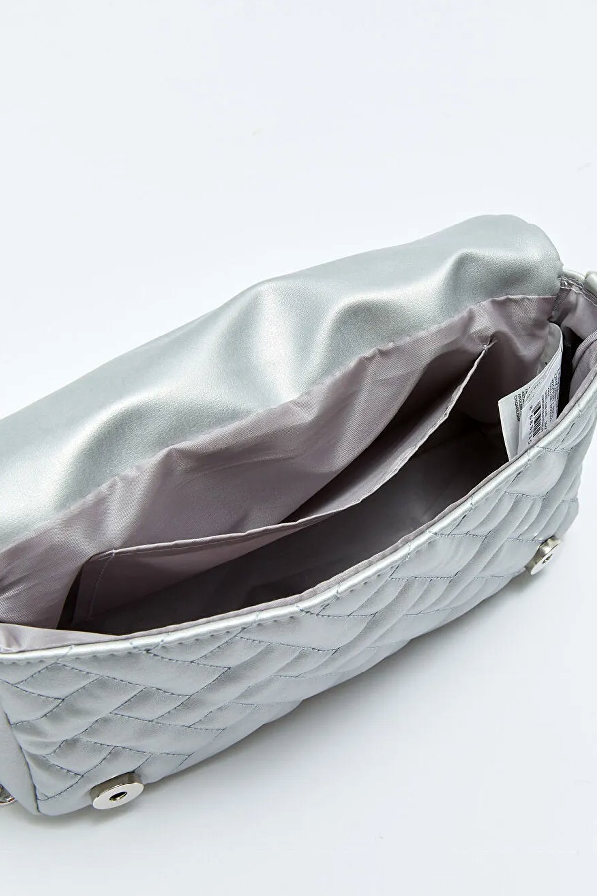 LWE10726-GmsGriTalhaLuwwe Bag'sKadın Zincir Askılı Kapitoneli Baget Çanta (10726)