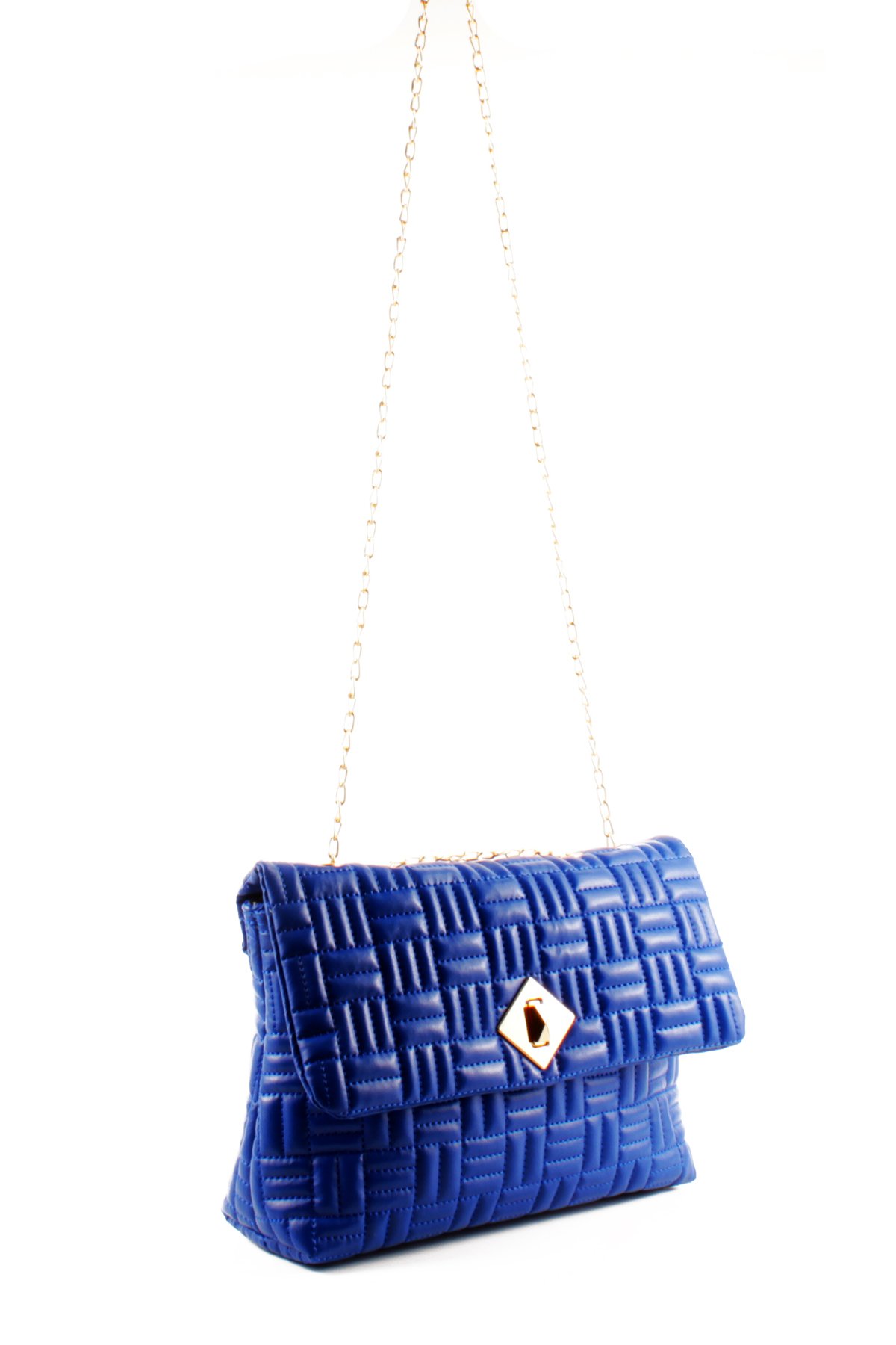 LWE20763-SyhVarLuwwe Bag'sKadın Zincir Askılı Kapitoneli Dokuma Şerit Nakışlı Kilit Kapaklı Omuz Çantası (20763)