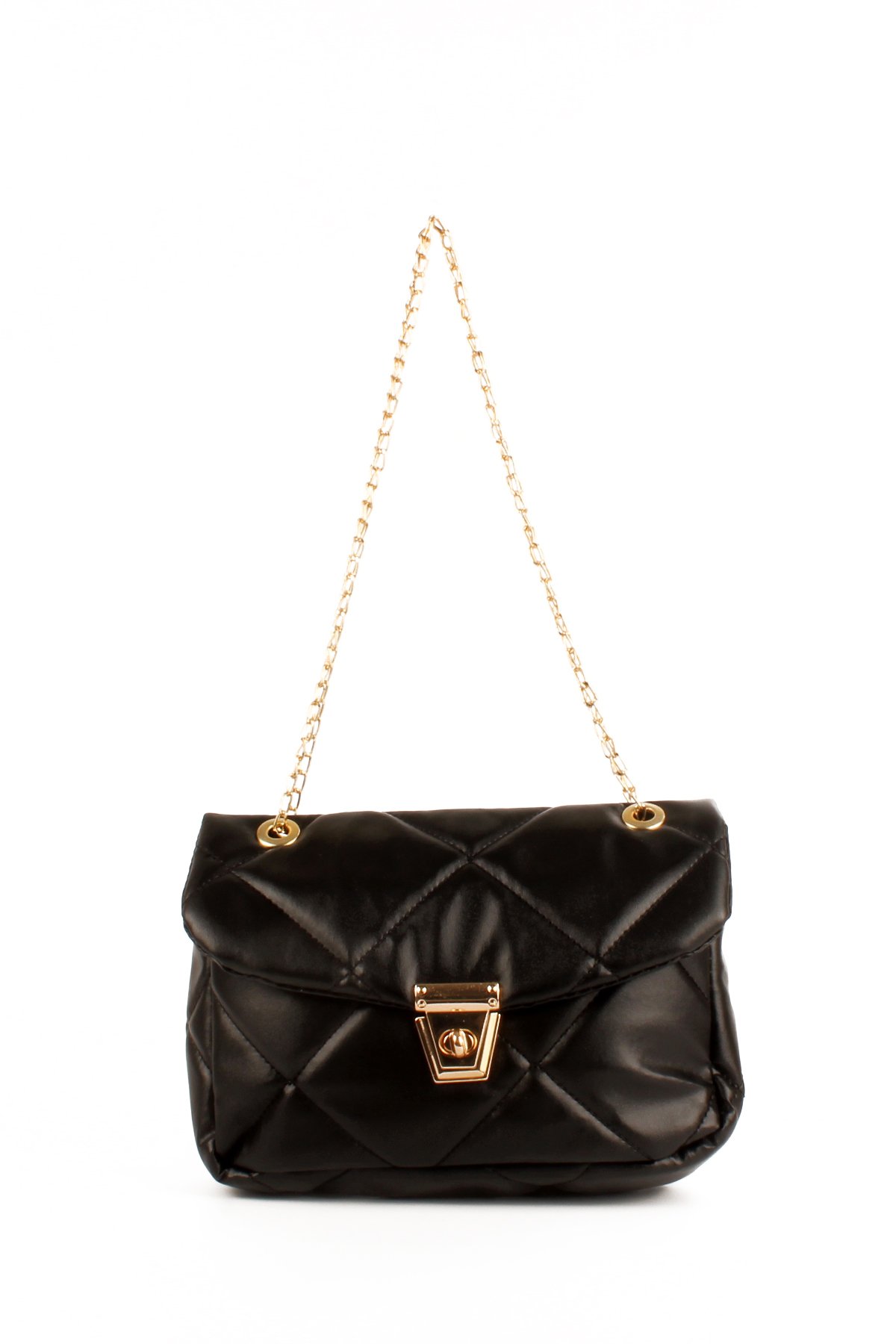 LWE20690-SyhMusabLuwwe Bag'sKadın Zincir Askılı Kapitoneli Kilitli Kapama Omuz Çantası (20690)