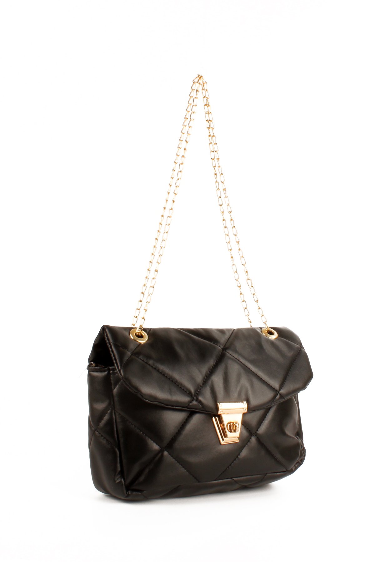 LWE20690-SyhMusabLuwwe Bag'sKadın Zincir Askılı Kapitoneli Kilitli Kapama Omuz Çantası (20690)