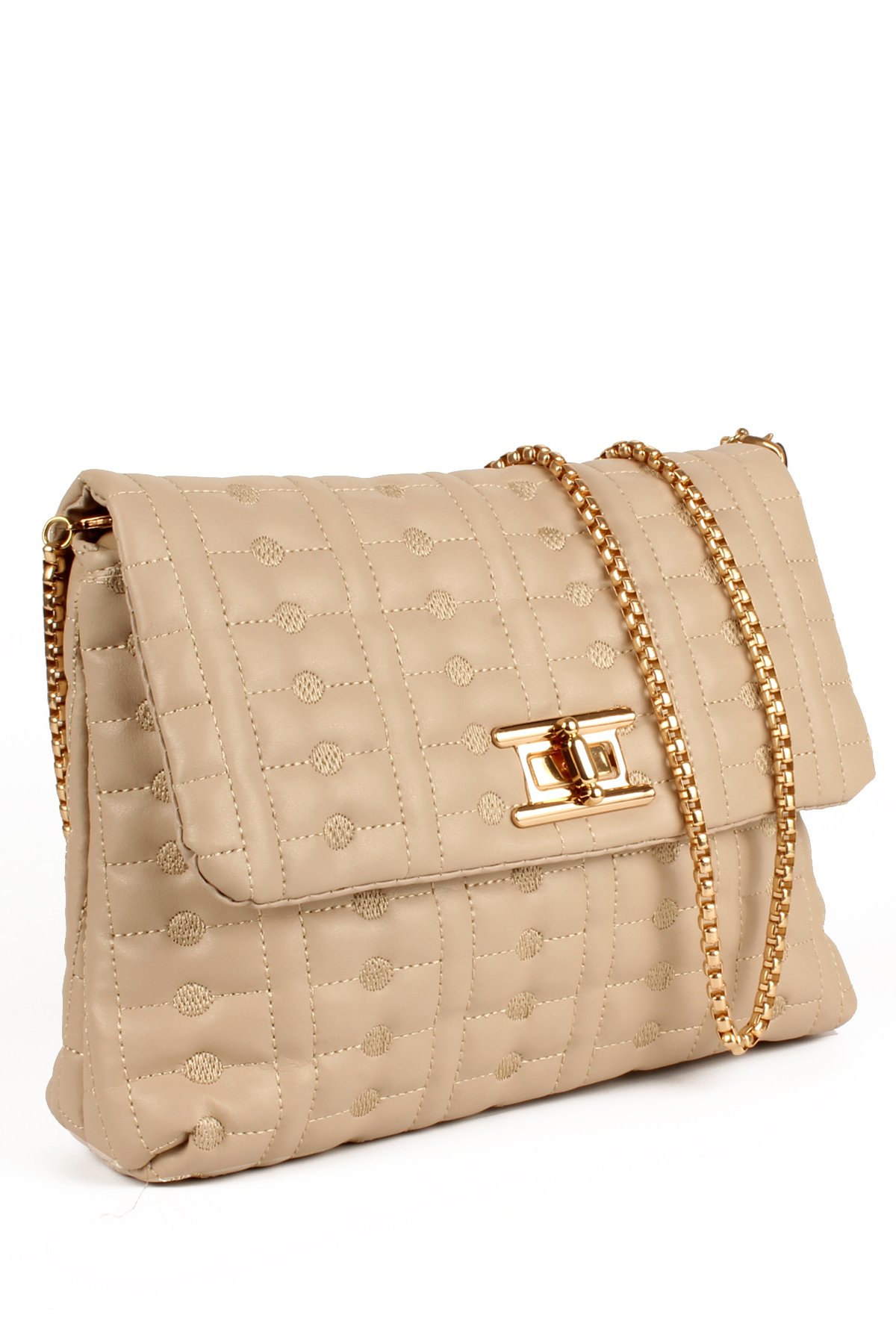 LWE10752-SyhTalhaLuwwe Bag'sKadın Zincir Askılı Kapitoneli Özel Dokuma Nakışlı Omuz Çantası (10752)