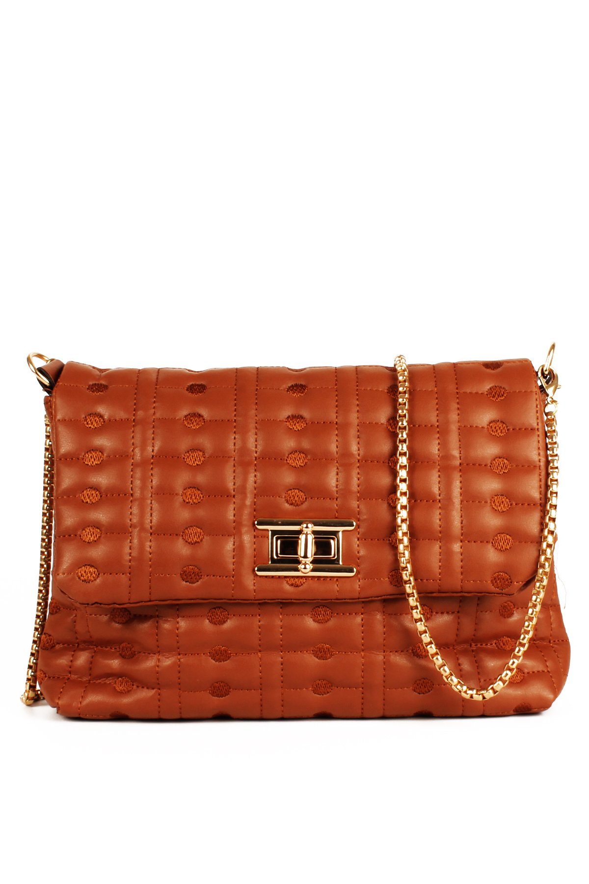 LWE10752-SyhTalhaLuwwe Bag'sKadın Zincir Askılı Kapitoneli Özel Dokuma Nakışlı Omuz Çantası (10752)