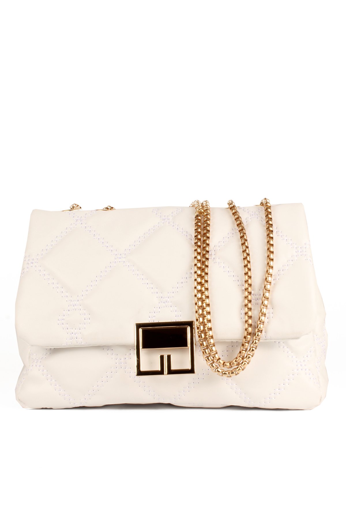 LWE10753-SyhTalhaLuwwe Bag'sKadın Zincir Askılı Kapitoneli Özel Dokuma Nakışlı Tasarım Kapama Omuz Çantası (10753)