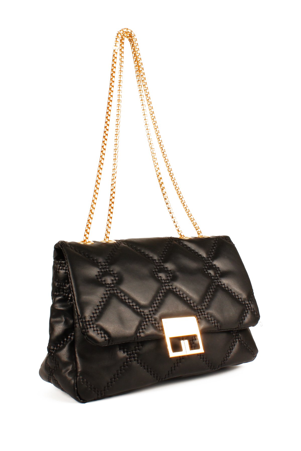 LWE10753-SyhTalhaLuwwe Bag'sKadın Zincir Askılı Kapitoneli Özel Dokuma Nakışlı Tasarım Kapama Omuz Çantası (10753)