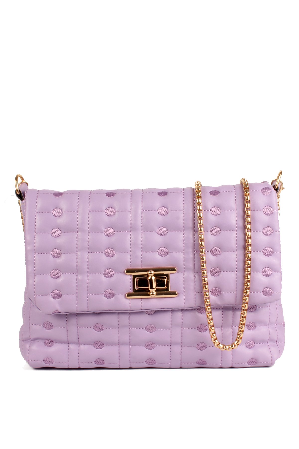 LWE10752-SyhTalhaLuwwe Bag'sKadın Zincir Askılı Kapitoneli Özel Dokuma Nakışlı Omuz Çantası (10752)