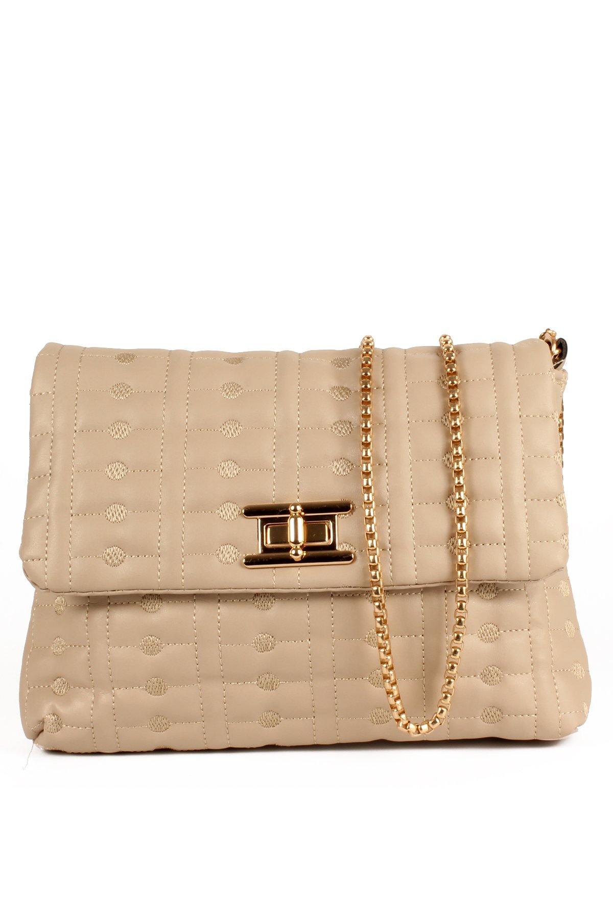 LWE10752-SyhTalhaLuwwe Bag'sKadın Zincir Askılı Kapitoneli Özel Dokuma Nakışlı Omuz Çantası (10752)