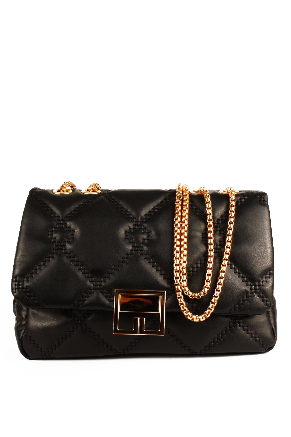 LWE10753-SyhTalhaLuwwe Bag'sKadın Zincir Askılı Kapitoneli Özel Dokuma Nakışlı Tasarım Kapama Omuz Çantası (10753)