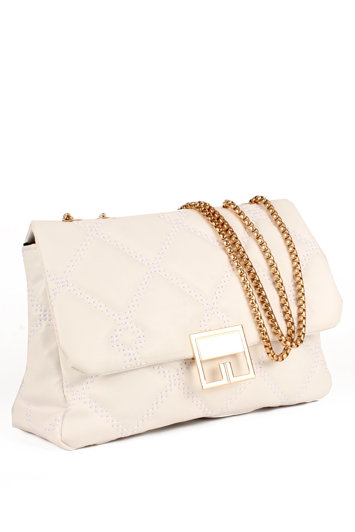 LWE10753-SyhTalhaLuwwe Bag'sKadın Zincir Askılı Kapitoneli Özel Dokuma Nakışlı Tasarım Kapama Omuz Çantası (10753)