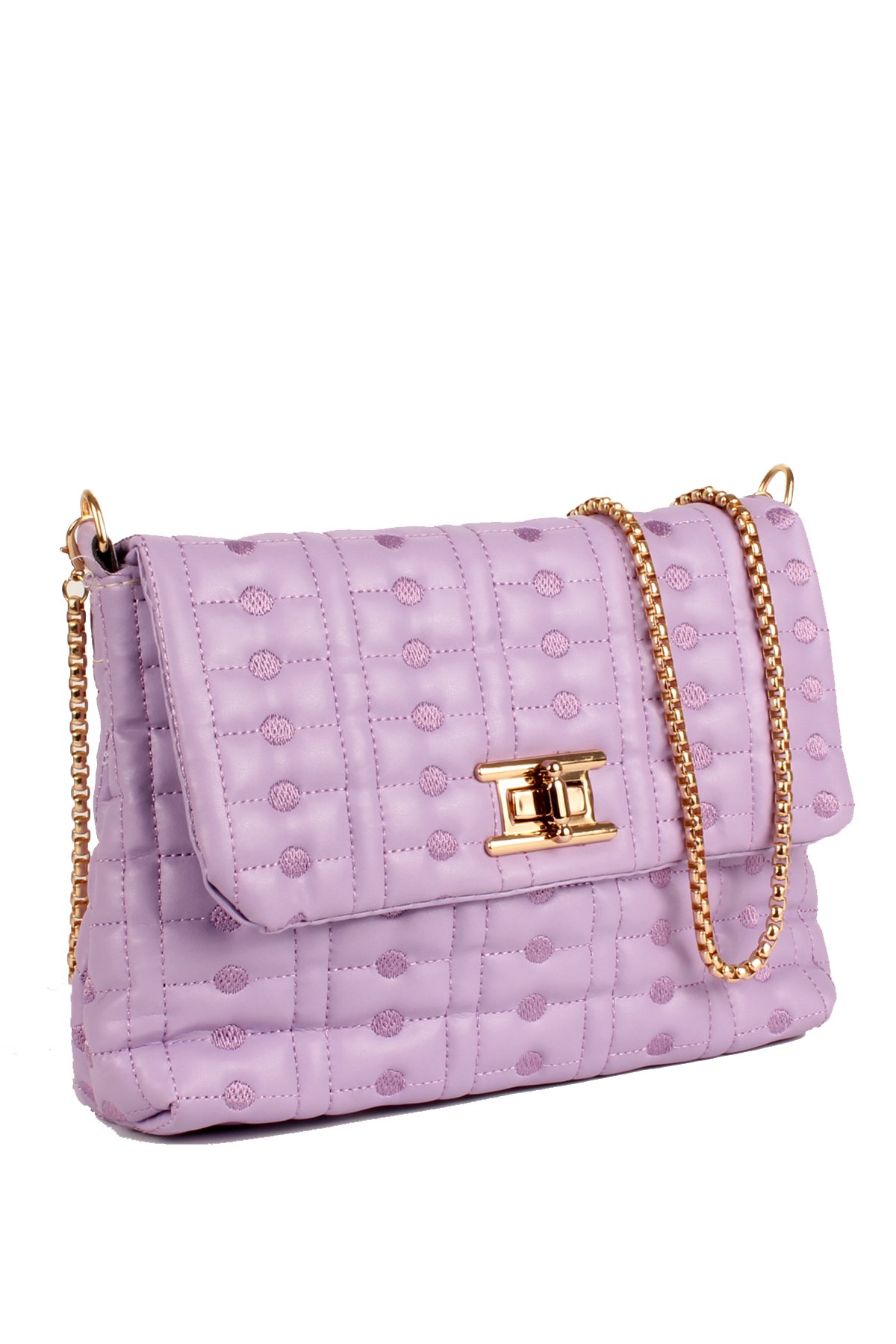 LWE10752-SyhTalhaLuwwe Bag'sKadın Zincir Askılı Kapitoneli Özel Dokuma Nakışlı Omuz Çantası (10752)