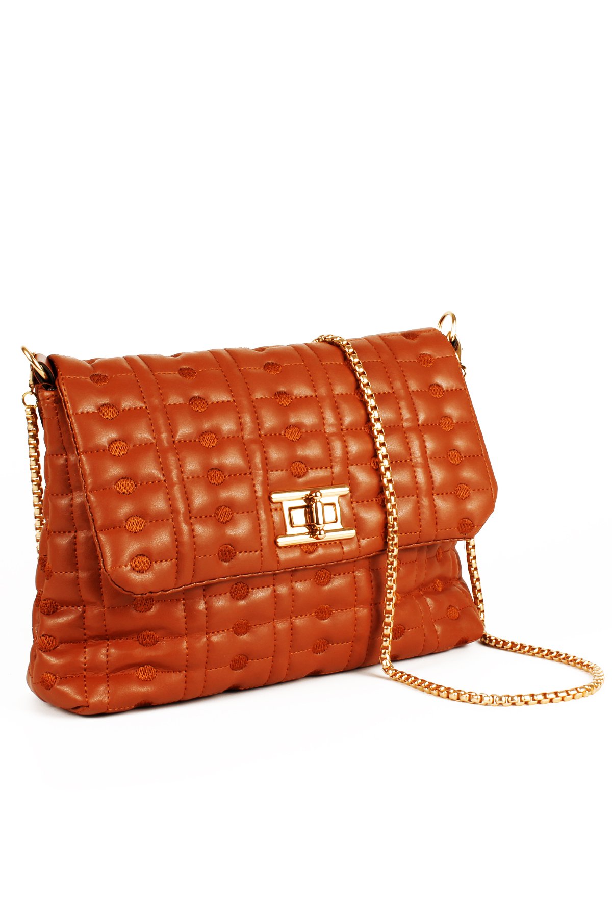 LWE10752-SyhTalhaLuwwe Bag'sKadın Zincir Askılı Kapitoneli Özel Dokuma Nakışlı Omuz Çantası (10752)