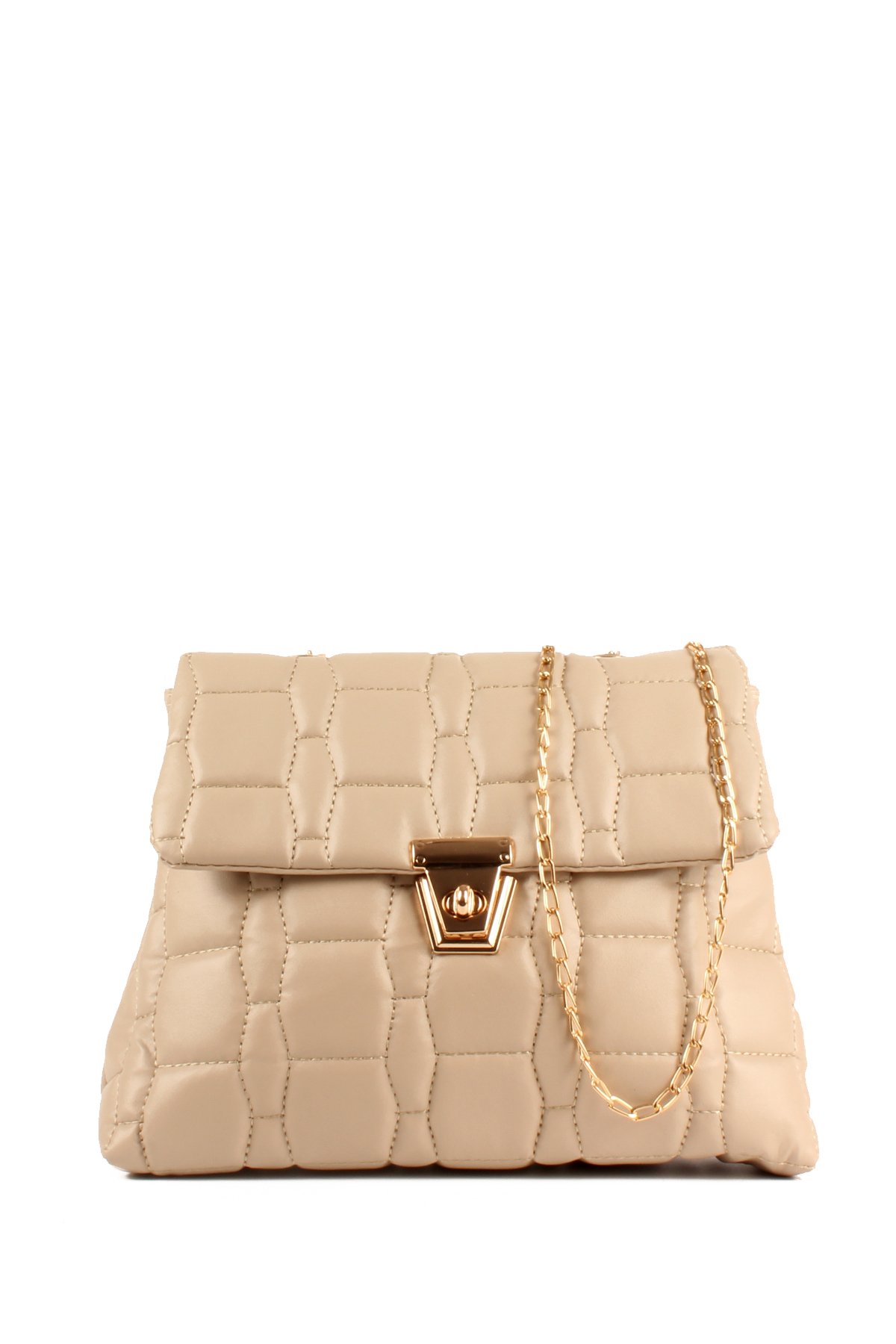 LWE20713-SyhTalhaLuwwe Bag'sKadın Zincir Askılı Nakışlı Kilitli Kapama Omuz Çantası (20713)