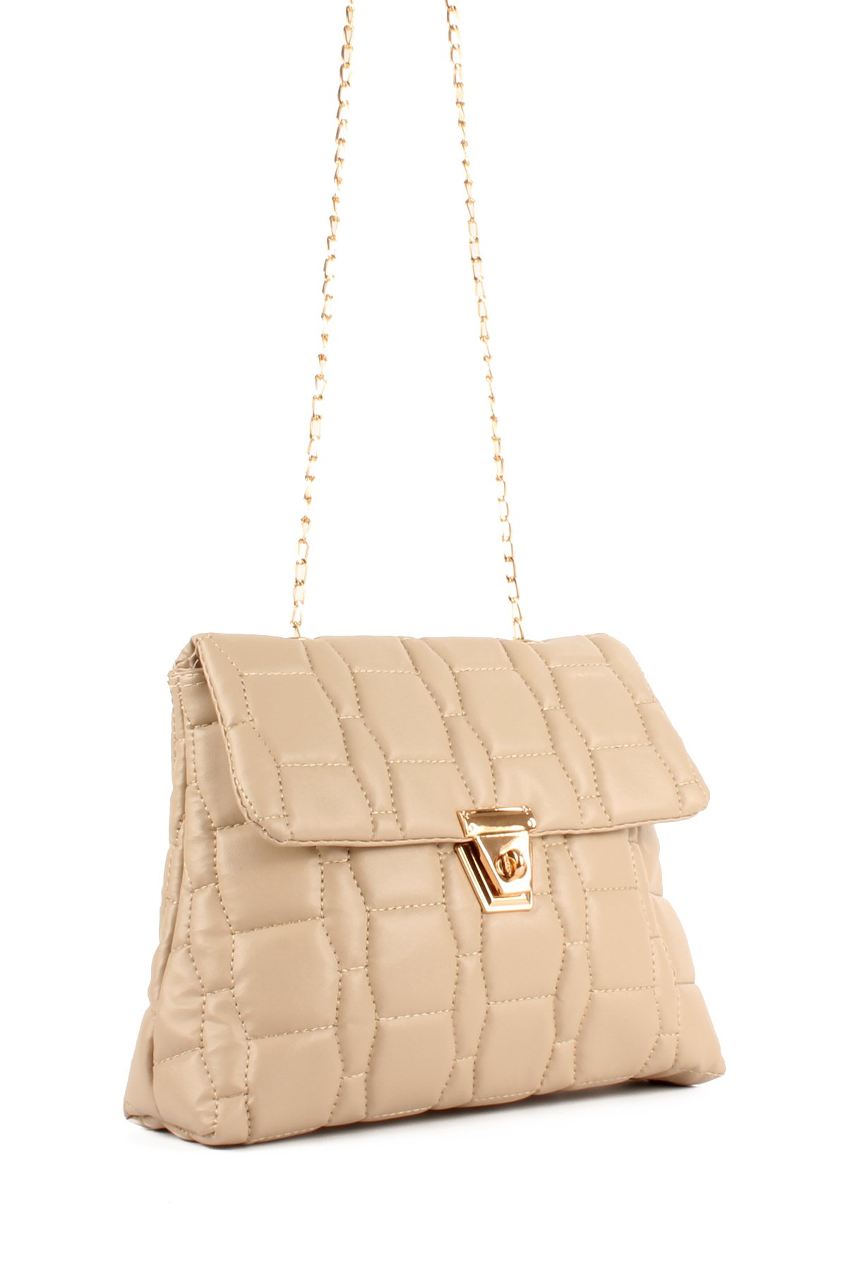 LWE20713-SyhTalhaLuwwe Bag'sKadın Zincir Askılı Nakışlı Kilitli Kapama Omuz Çantası (20713)