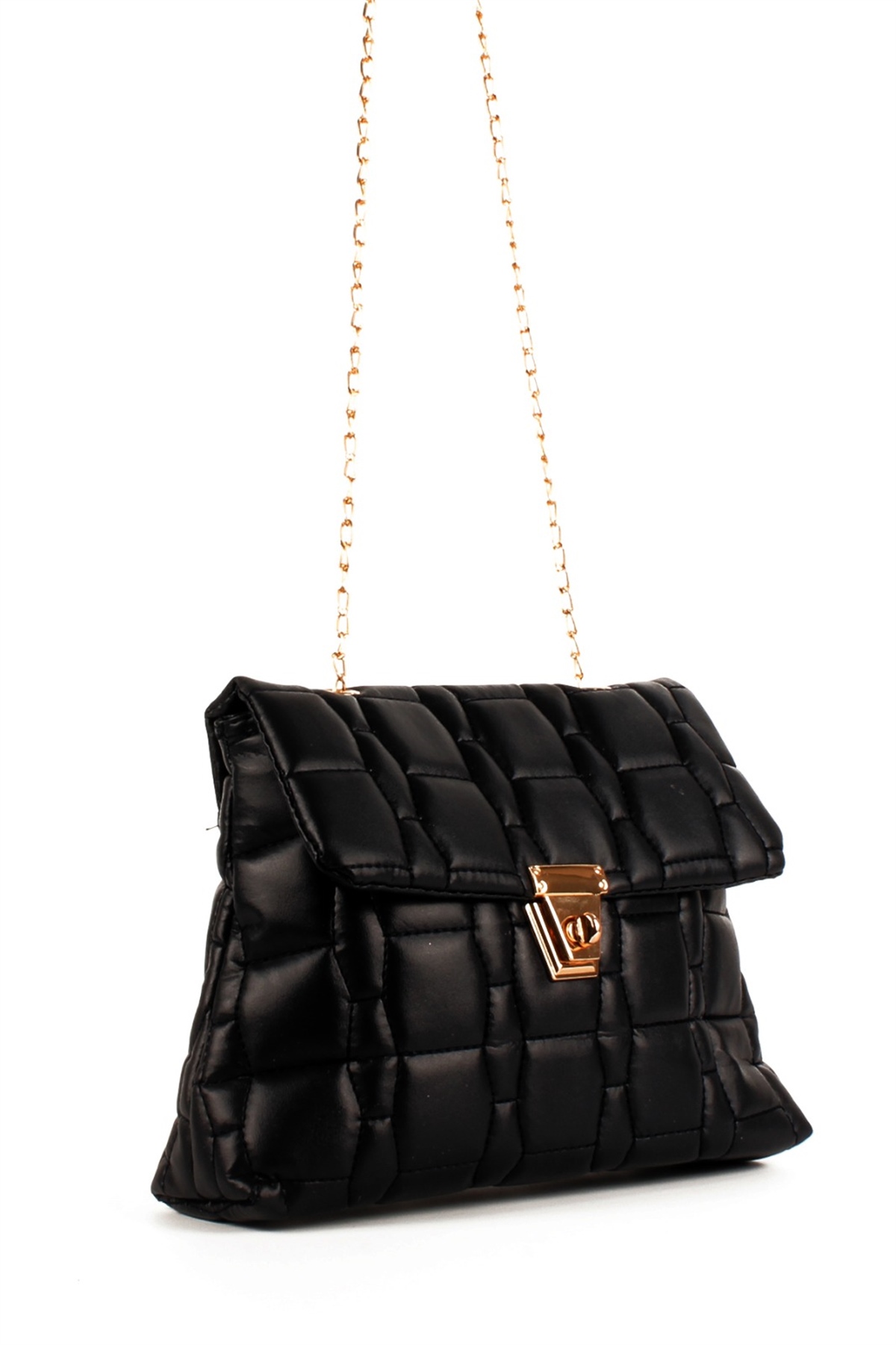 LWE20713-SyhTalhaLuwwe Bag'sKadın Zincir Askılı Nakışlı Kilitli Kapama Omuz Çantası (20713)