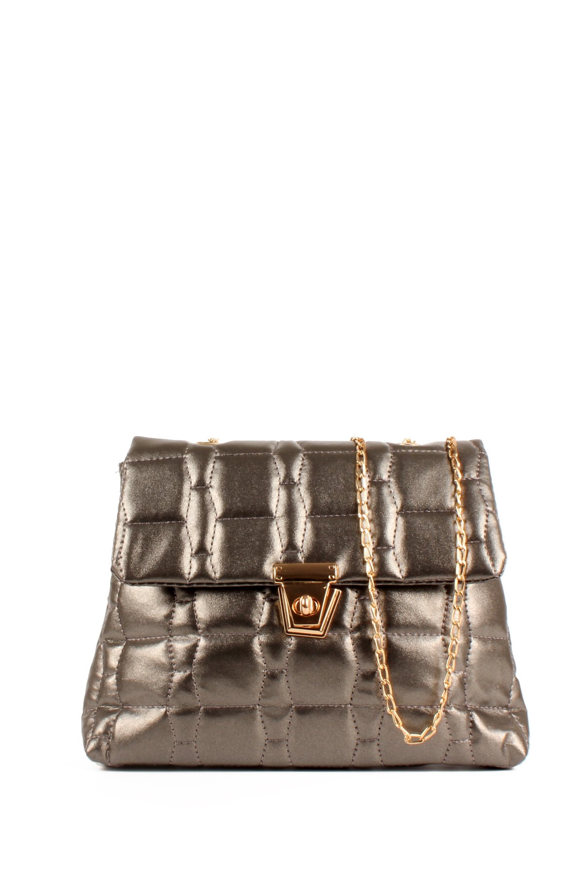 LWE20713-SyhTalhaLuwwe Bag'sKadın Zincir Askılı Nakışlı Kilitli Kapama Omuz Çantası (20713)