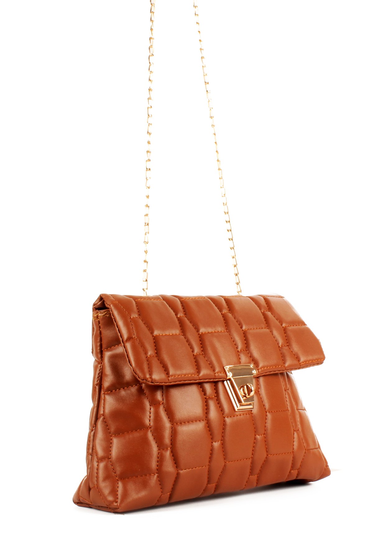 LWE20713-SyhTalhaLuwwe Bag'sKadın Zincir Askılı Nakışlı Kilitli Kapama Omuz Çantası (20713)