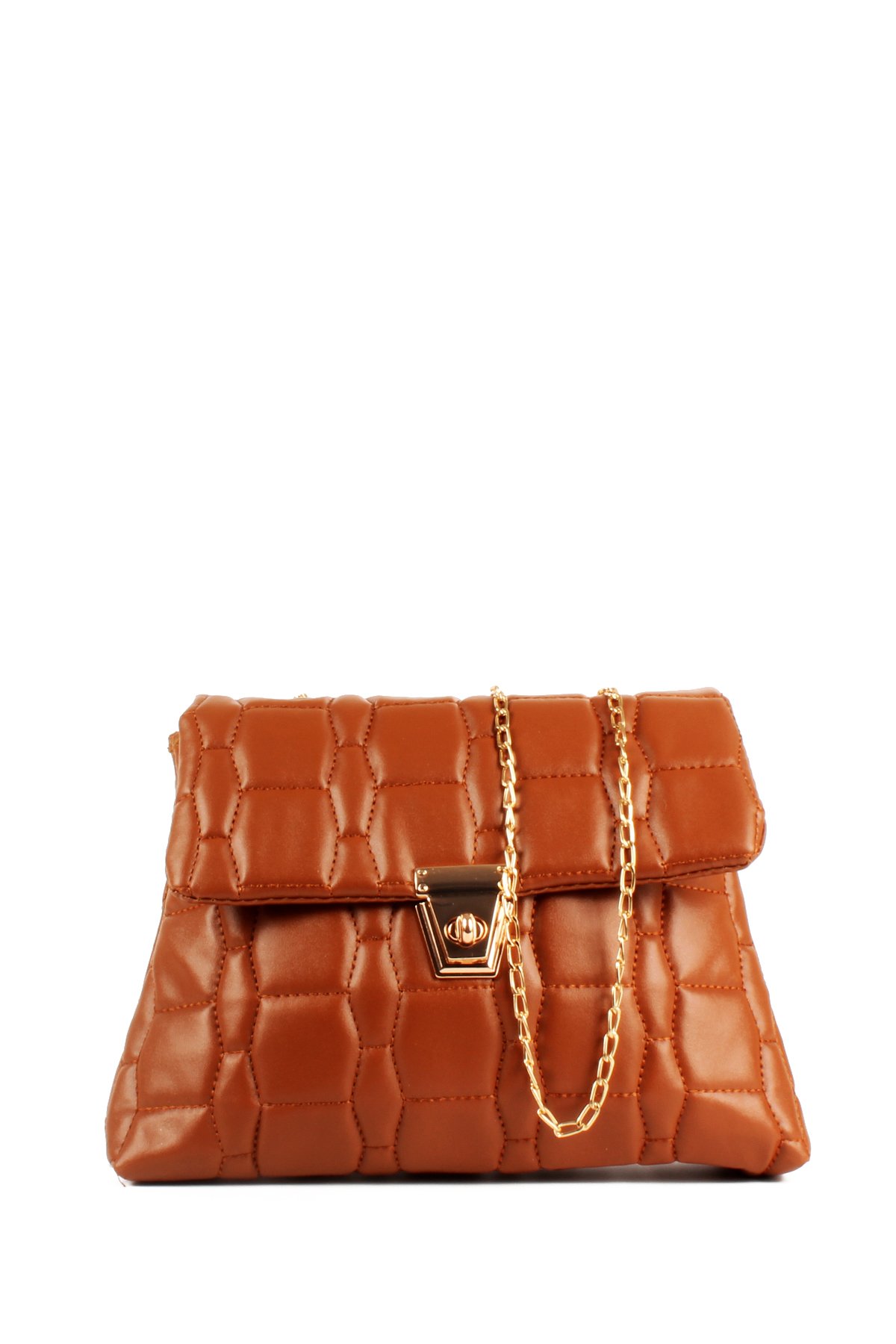 LWE20713-SyhTalhaLuwwe Bag'sKadın Zincir Askılı Nakışlı Kilitli Kapama Omuz Çantası (20713)