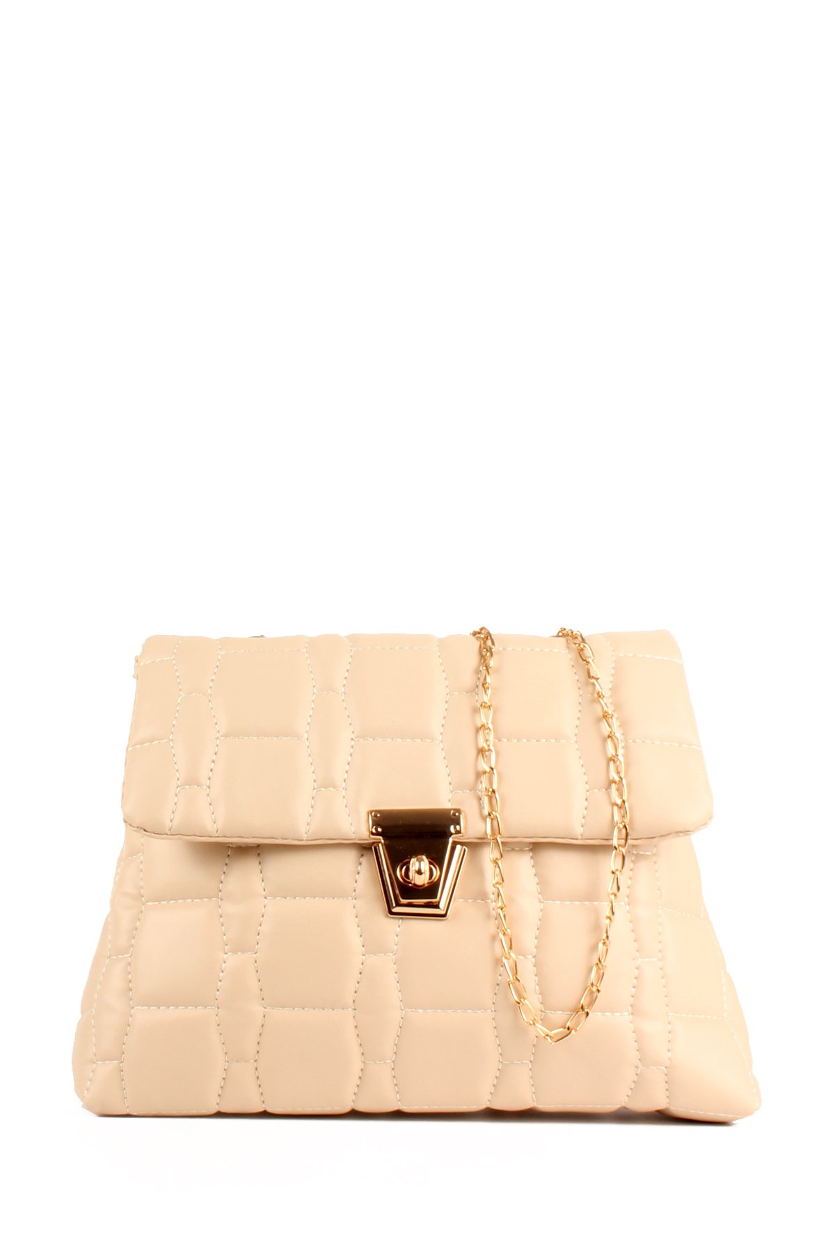 LWE20713-SyhTalhaLuwwe Bag'sKadın Zincir Askılı Nakışlı Kilitli Kapama Omuz Çantası (20713)