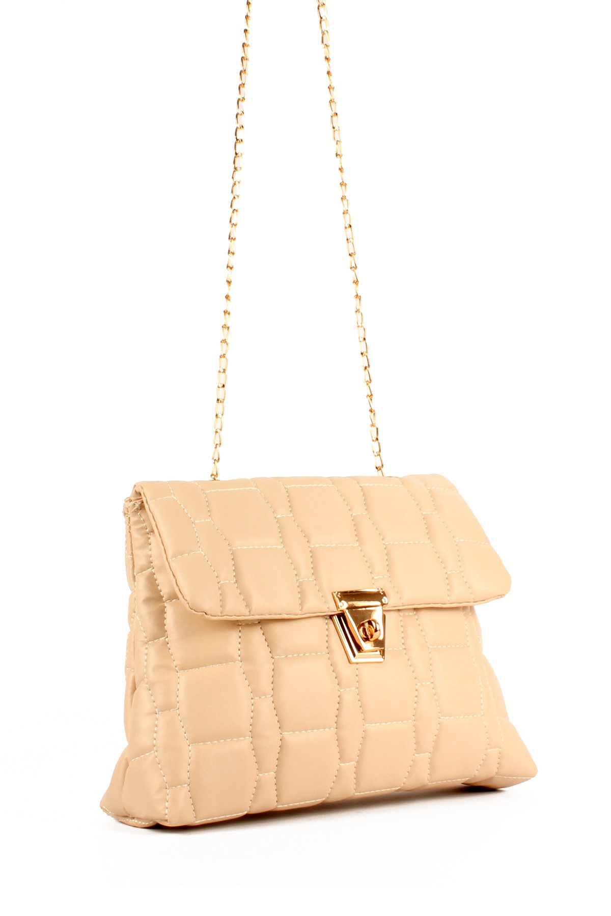 LWE20713-SyhTalhaLuwwe Bag'sKadın Zincir Askılı Nakışlı Kilitli Kapama Omuz Çantası (20713)