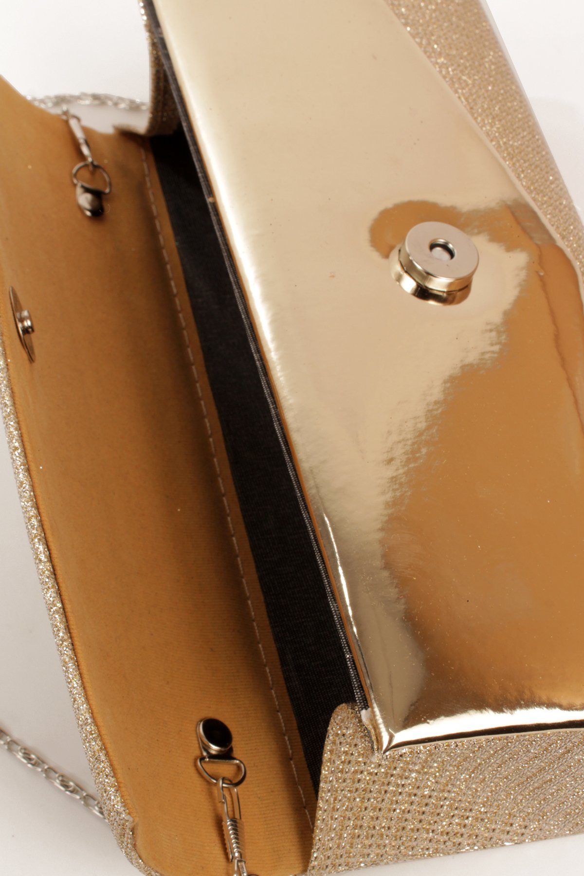 LWE10844-SyhTalhaLuwwe Bag'sKadın Zincir Askılı Simli Doku Kararmaz Aksesuar Özel Gün Abiye - Porföy El ve Omuz Çantası (10844)