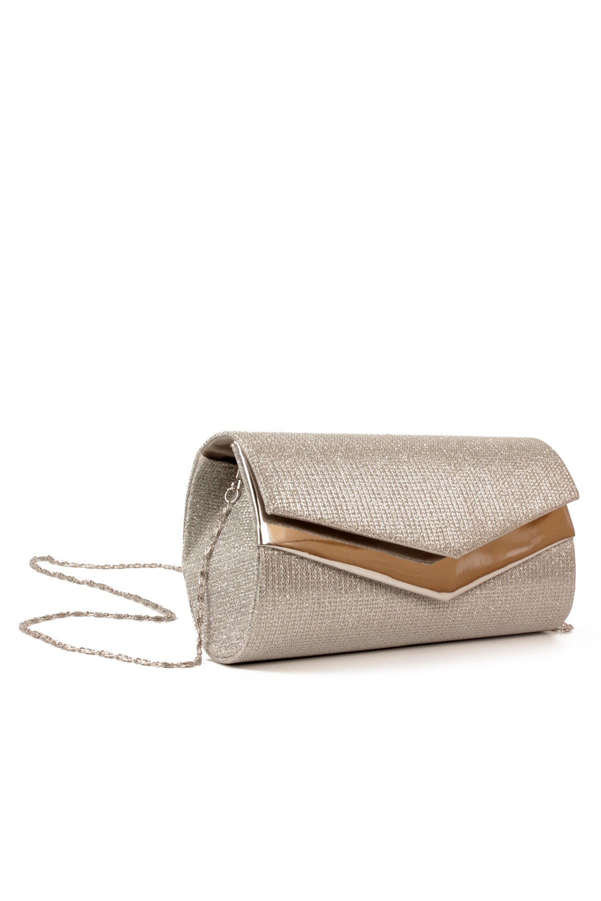 LWE10844-SyhTalhaLuwwe Bag'sKadın Zincir Askılı Simli Doku Kararmaz Aksesuar Özel Gün Abiye - Porföy El ve Omuz Çantası (10844)