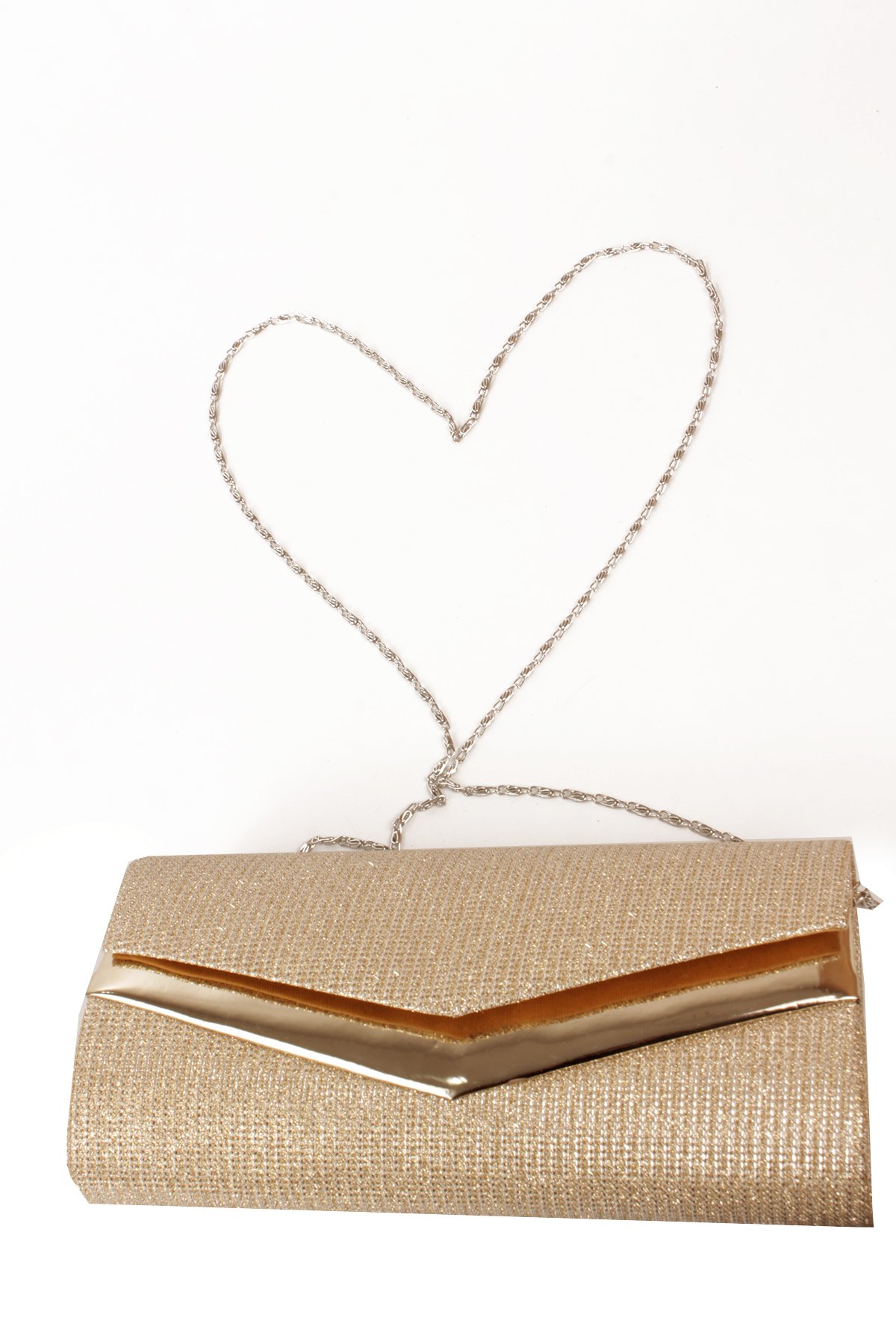 LWE10844-SyhTalhaLuwwe Bag'sKadın Zincir Askılı Simli Doku Kararmaz Aksesuar Özel Gün Abiye - Porföy El ve Omuz Çantası (10844)