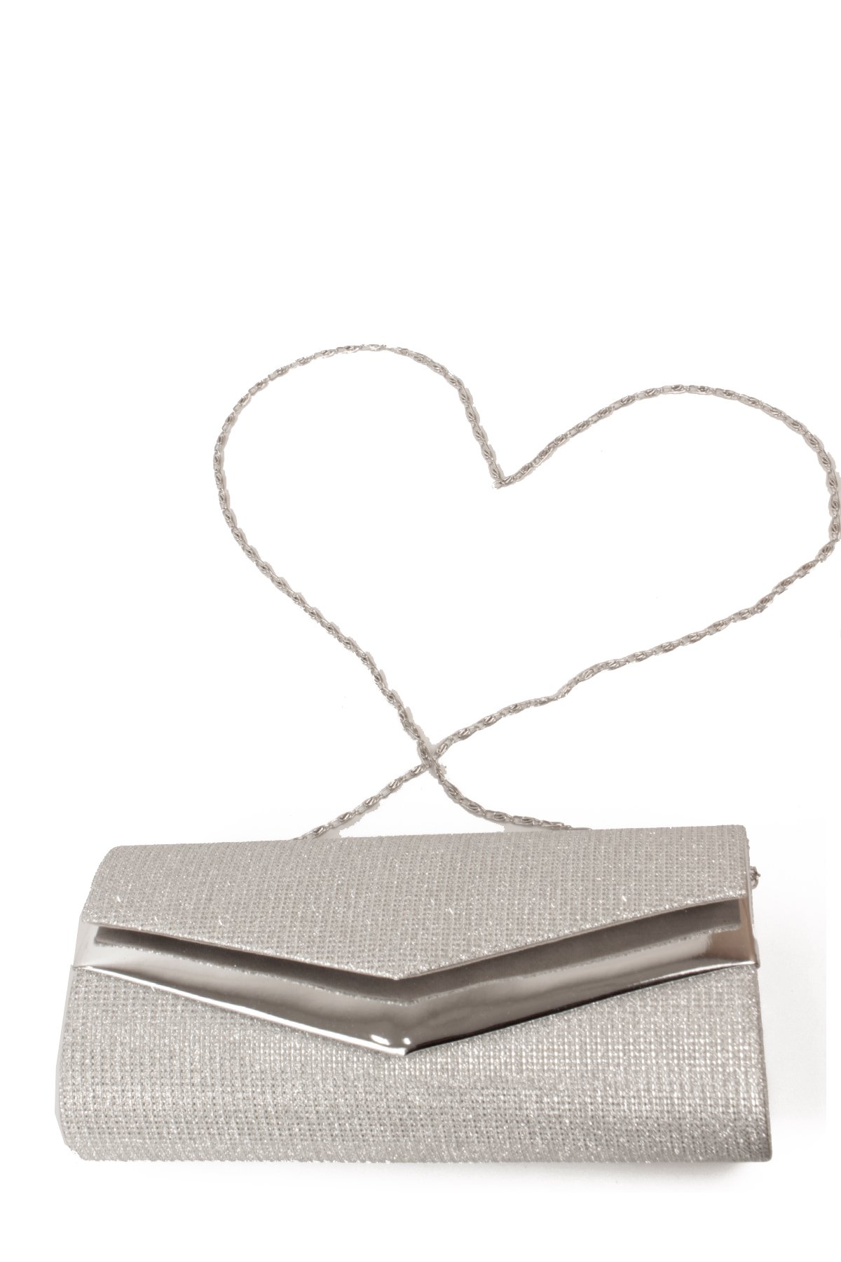 LWE10844-SyhTalhaLuwwe Bag'sKadın Zincir Askılı Simli Doku Kararmaz Aksesuar Özel Gün Abiye - Porföy El ve Omuz Çantası (10844)