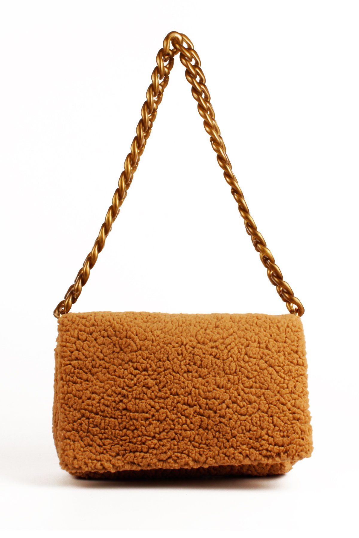 LWE20731-SyhTalhaLuwwe Bag'sKadın Zincir Askılı Suni Kürklü-Peluş Baget Omuz Çantası (20731)