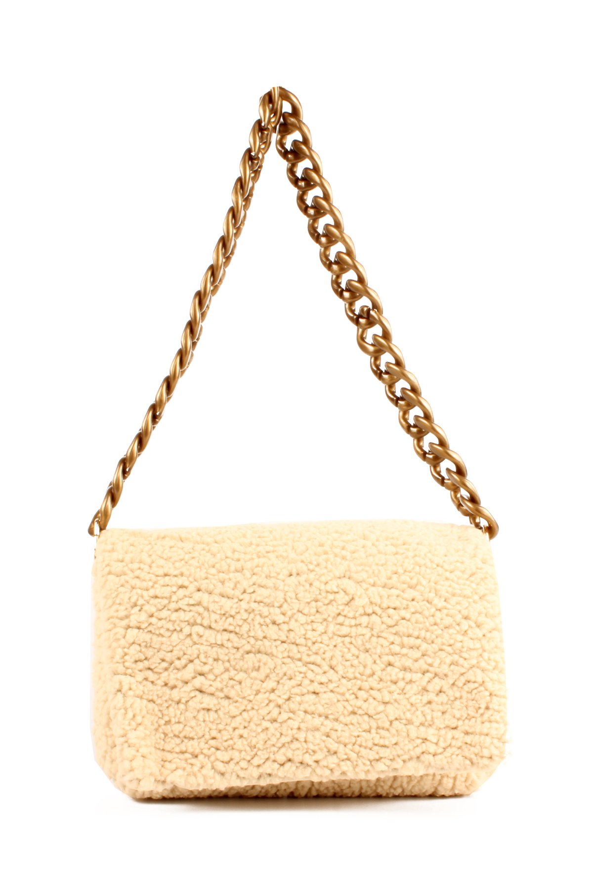 LWE20731-SyhTalhaLuwwe Bag'sKadın Zincir Askılı Suni Kürklü-Peluş Baget Omuz Çantası (20731)