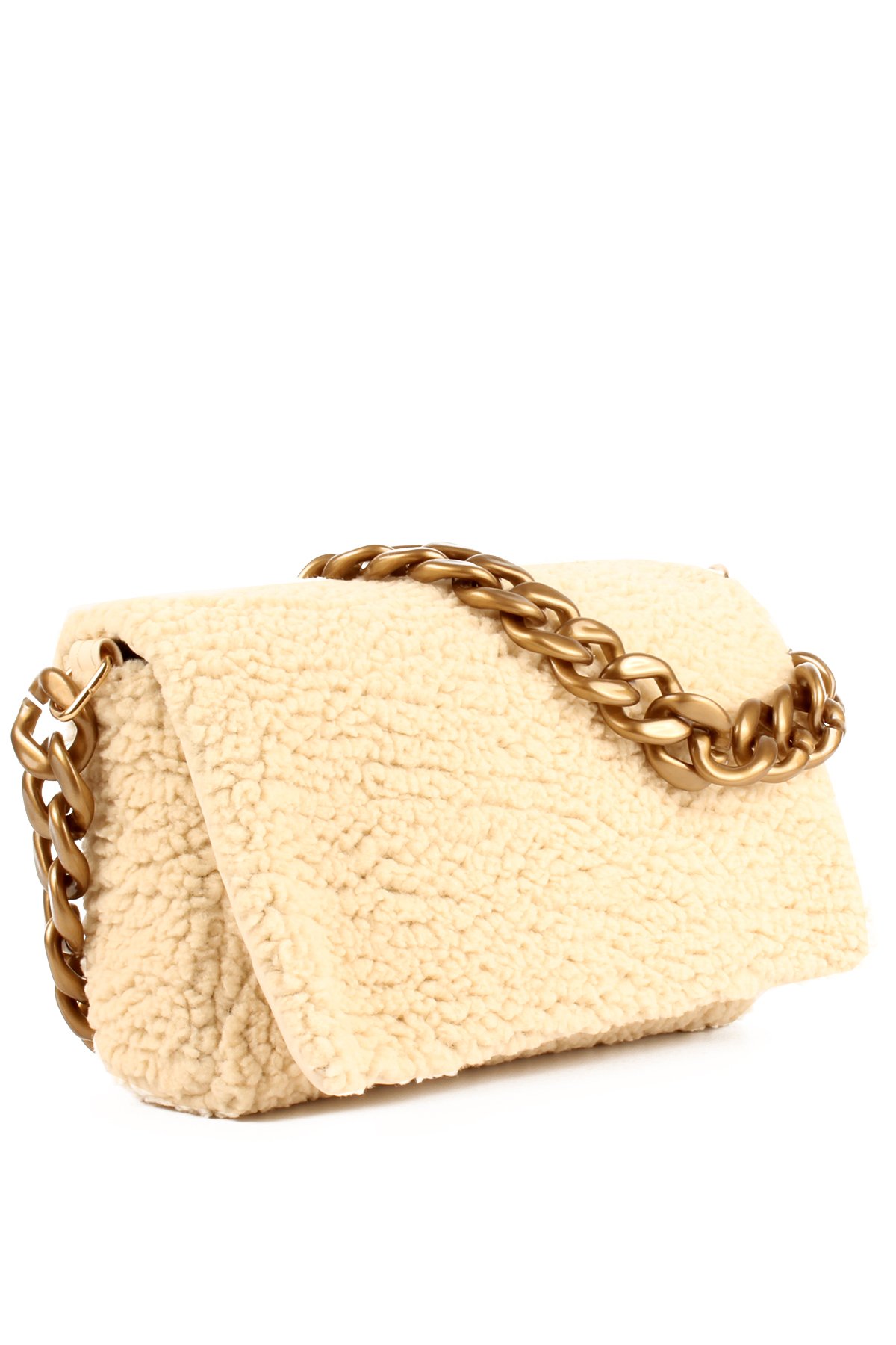 LWE20731-SyhTalhaLuwwe Bag'sKadın Zincir Askılı Suni Kürklü-Peluş Baget Omuz Çantası (20731)