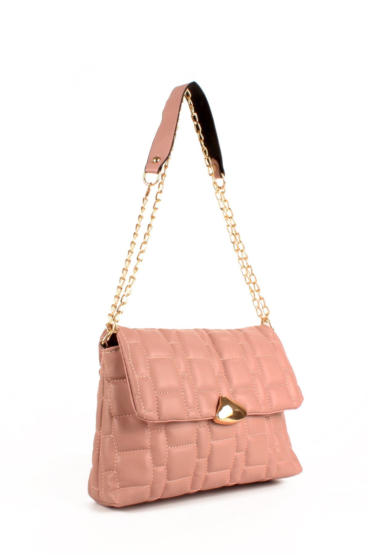 LWE10699-SyhTalhaLuwwe Bag'sKadın Zincir Deri Askılı Kapitoneli Broş Kapaklı Omuz Çantası (10699)