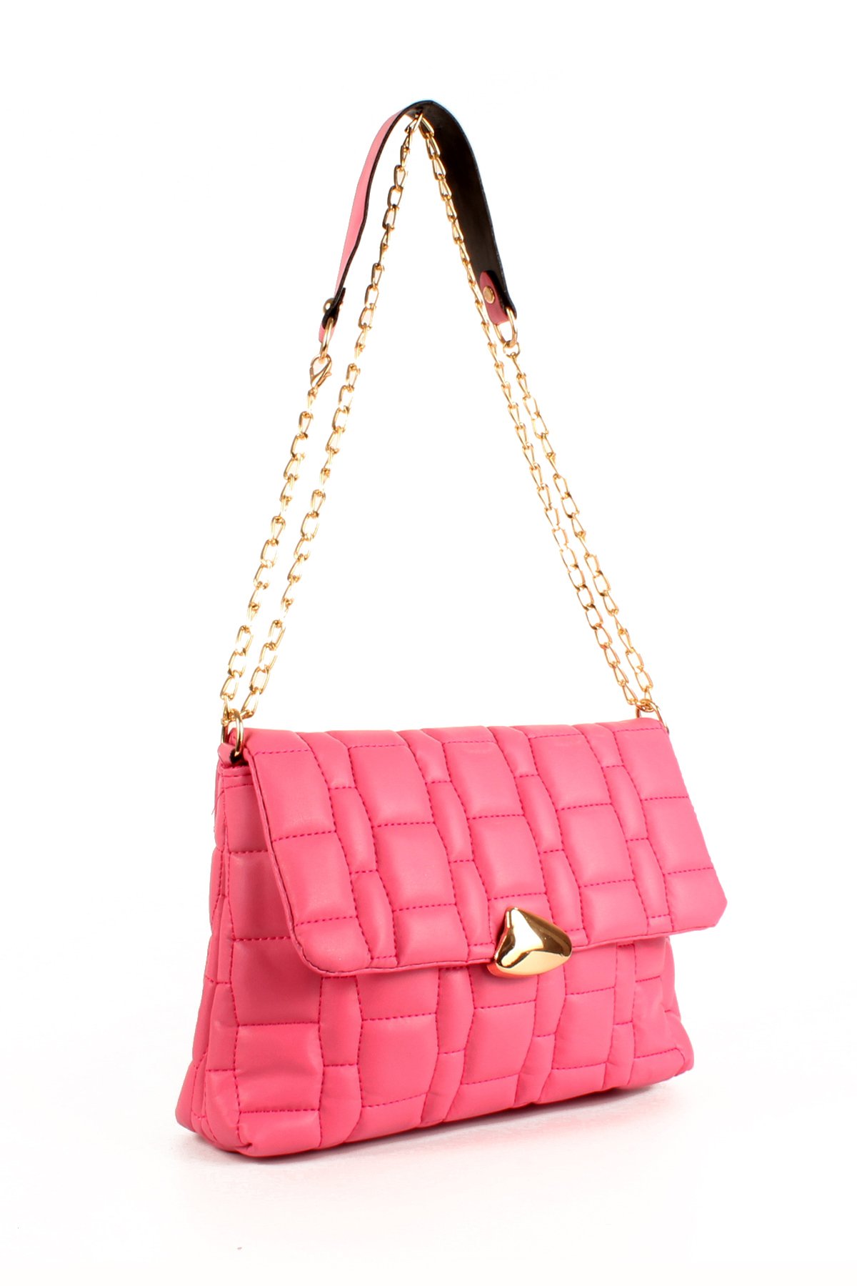 LWE10699-SyhTalhaLuwwe Bag'sKadın Zincir Deri Askılı Kapitoneli Broş Kapaklı Omuz Çantası (10699)