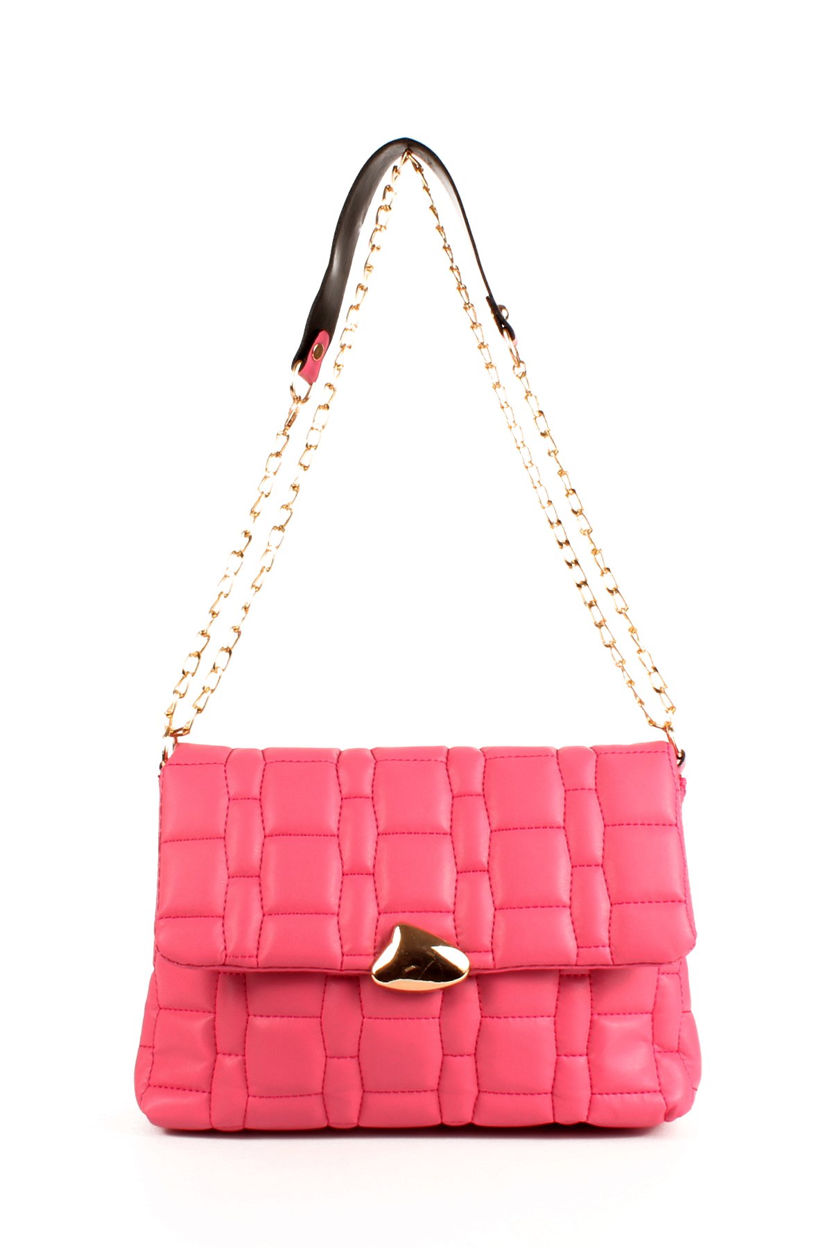 LWE10699-SyhTalhaLuwwe Bag'sKadın Zincir Deri Askılı Kapitoneli Broş Kapaklı Omuz Çantası (10699)