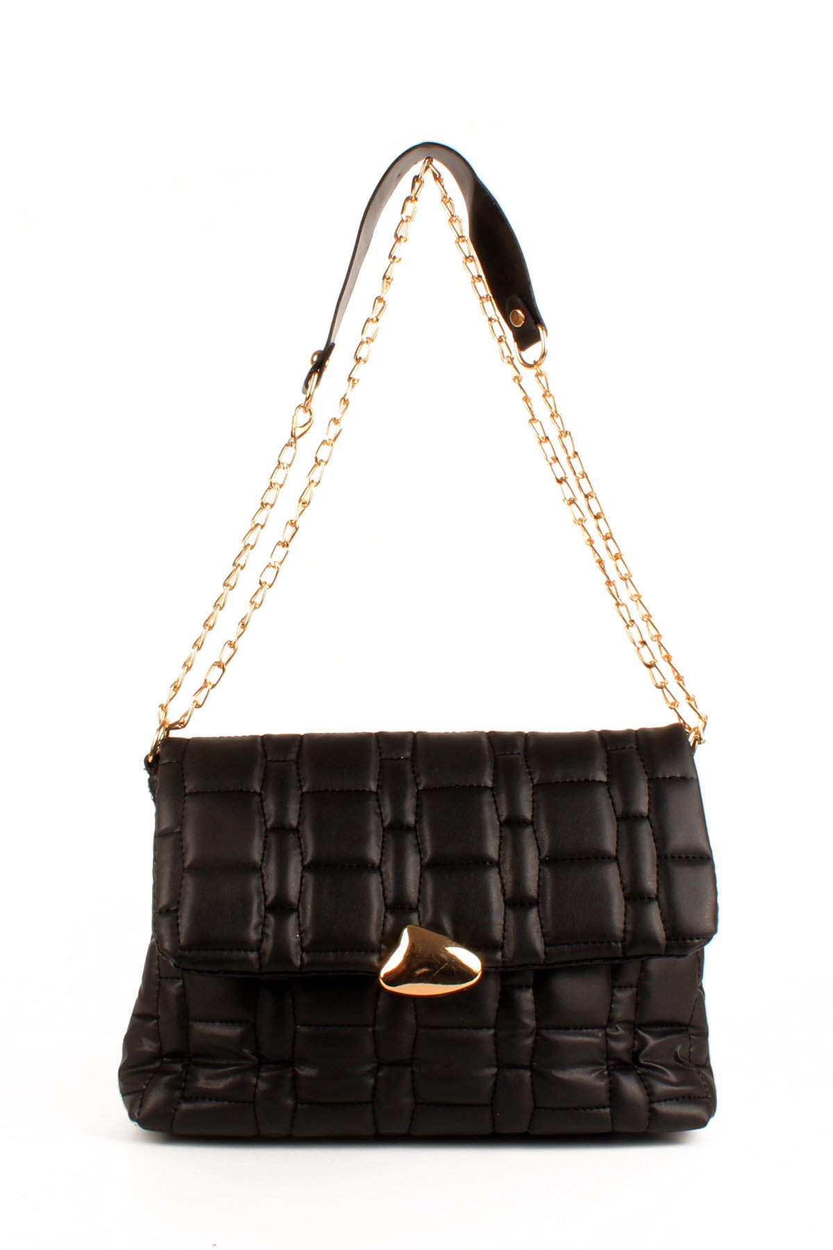 LWE10699-SyhTalhaLuwwe Bag'sKadın Zincir Deri Askılı Kapitoneli Broş Kapaklı Omuz Çantası (10699)