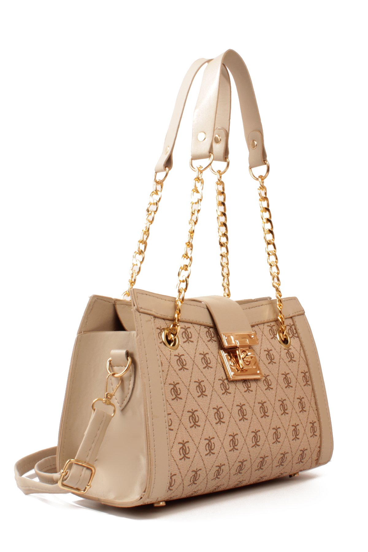 LWE10832-SyhTalhaLuwwe Bag'sKadın Zincir Detaylı Askı Desenli Deri Fermuarlı ve Toka Kemerli Kapamalı El ve Omuz Çantası (10832)