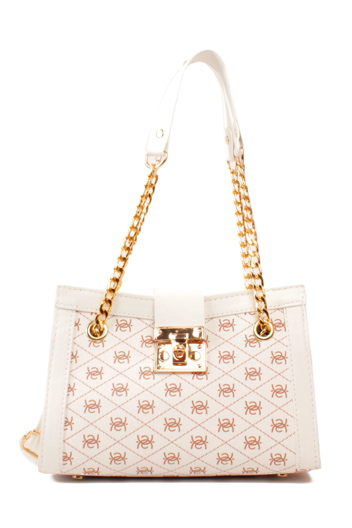 LWE10832-SyhTalhaLuwwe Bag'sKadın Zincir Detaylı Askı Desenli Deri Fermuarlı ve Toka Kemerli Kapamalı El ve Omuz Çantası (10832)