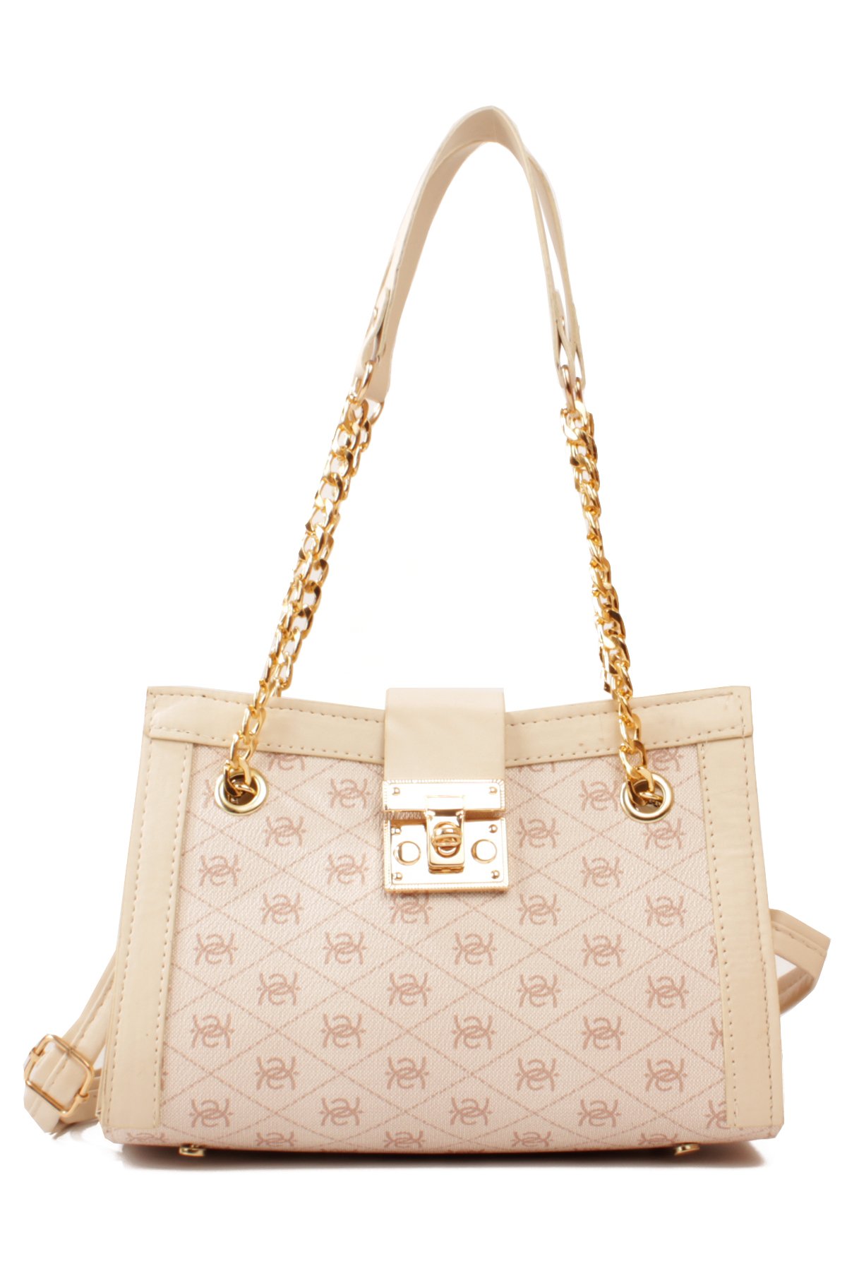 LWE10832-SyhTalhaLuwwe Bag'sKadın Zincir Detaylı Askı Desenli Deri Fermuarlı ve Toka Kemerli Kapamalı El ve Omuz Çantası (10832)