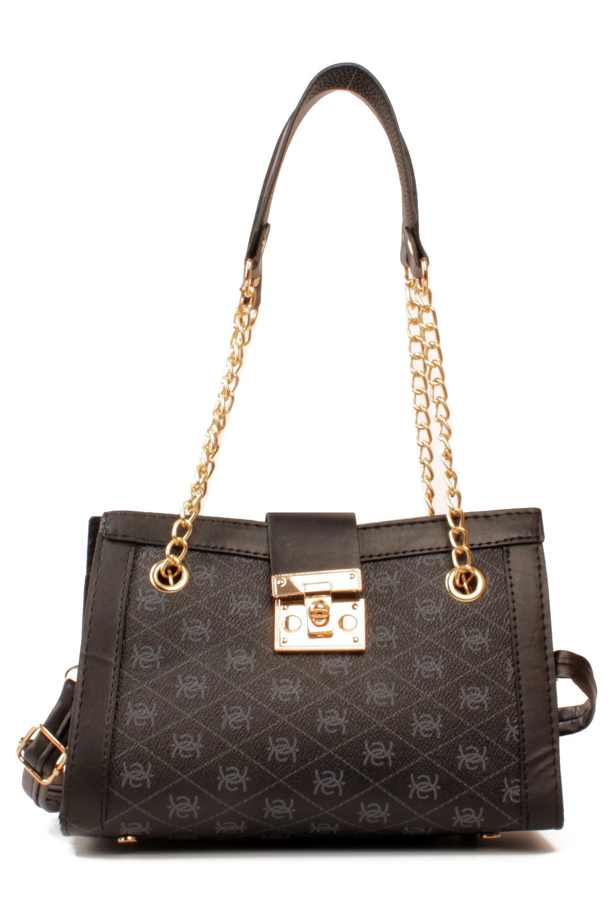 LWE10832-SyhTalhaLuwwe Bag'sKadın Zincir Detaylı Askı Desenli Deri Fermuarlı ve Toka Kemerli Kapamalı El ve Omuz Çantası (10832)