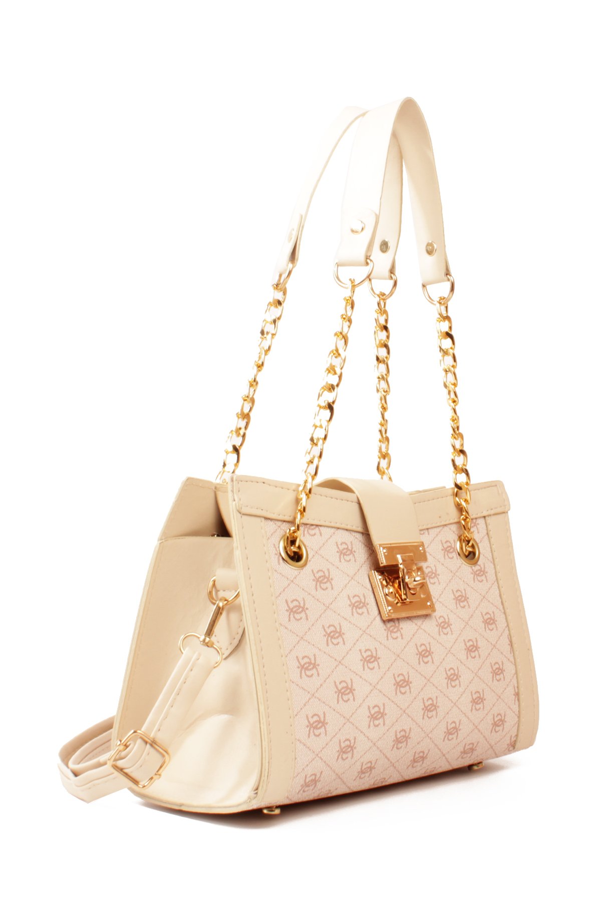 LWE10832-SyhTalhaLuwwe Bag'sKadın Zincir Detaylı Askı Desenli Deri Fermuarlı ve Toka Kemerli Kapamalı El ve Omuz Çantası (10832)