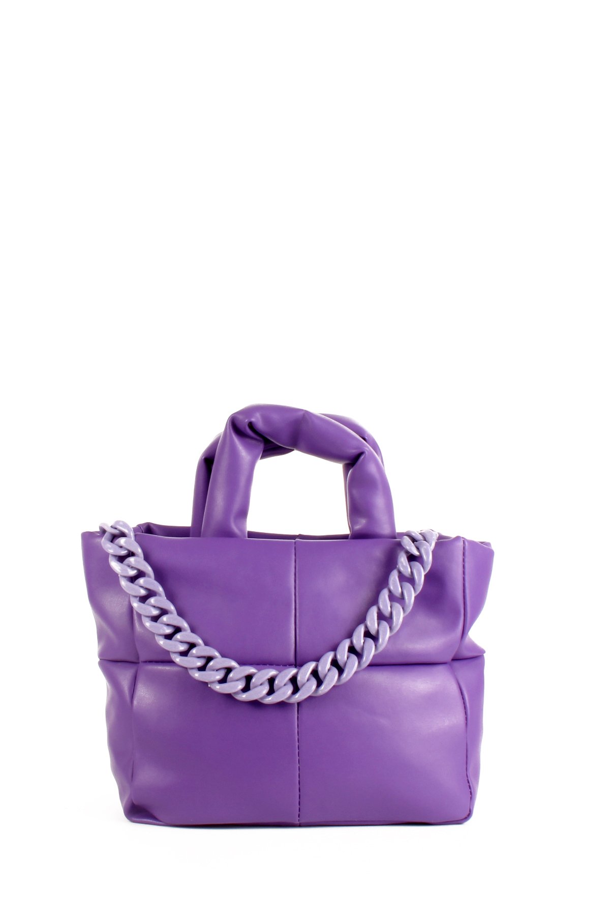 LWE1703-SyhTalhaLuwwe Bag'sKadın Zincir Detaylı Yumuşak Deri Kapitoneli Şişme Kol ve Omuz Çantası (1703)