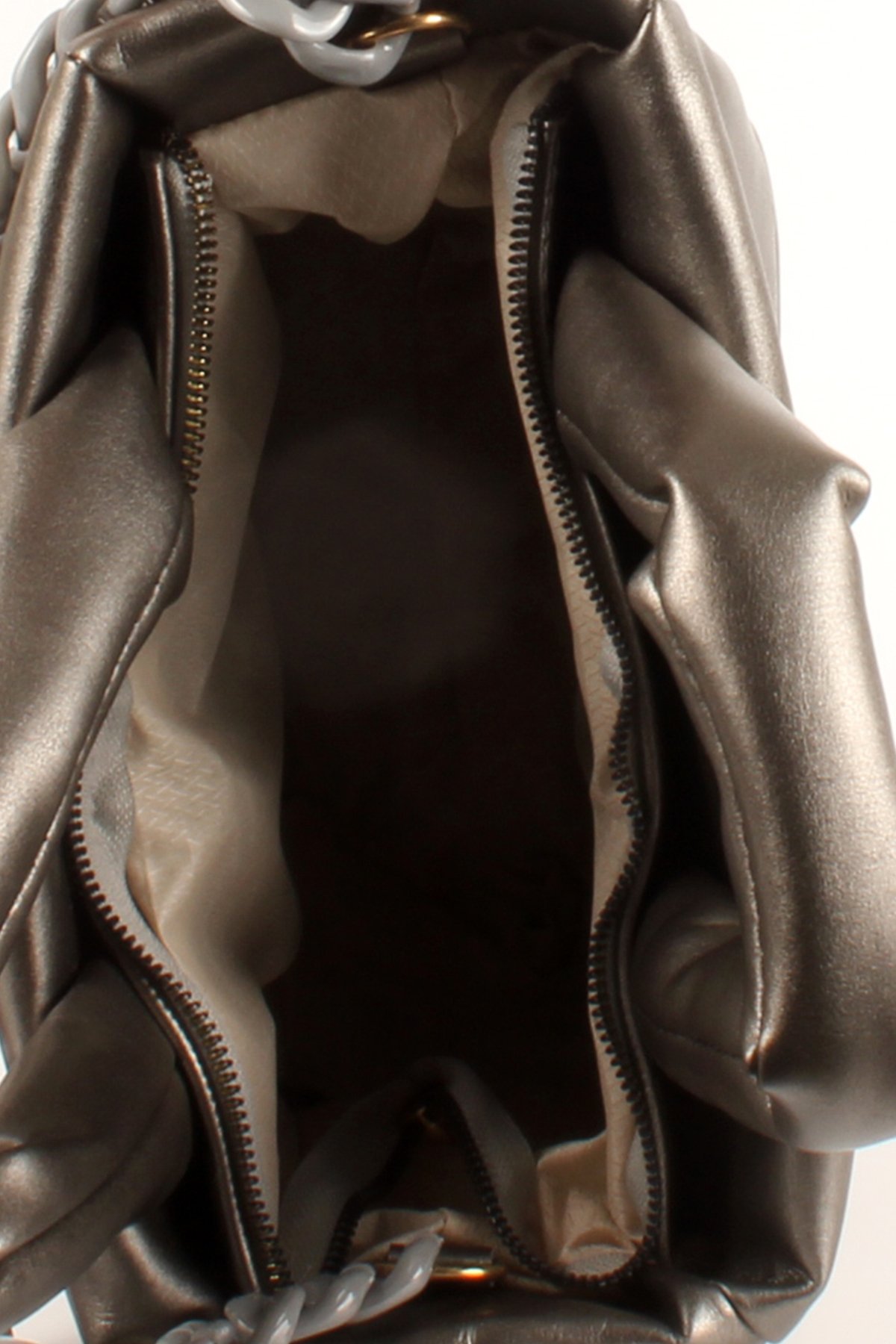 LWE1703-SyhTalhaLuwwe Bag'sKadın Zincir Detaylı Yumuşak Deri Kapitoneli Şişme Kol ve Omuz Çantası (1703)