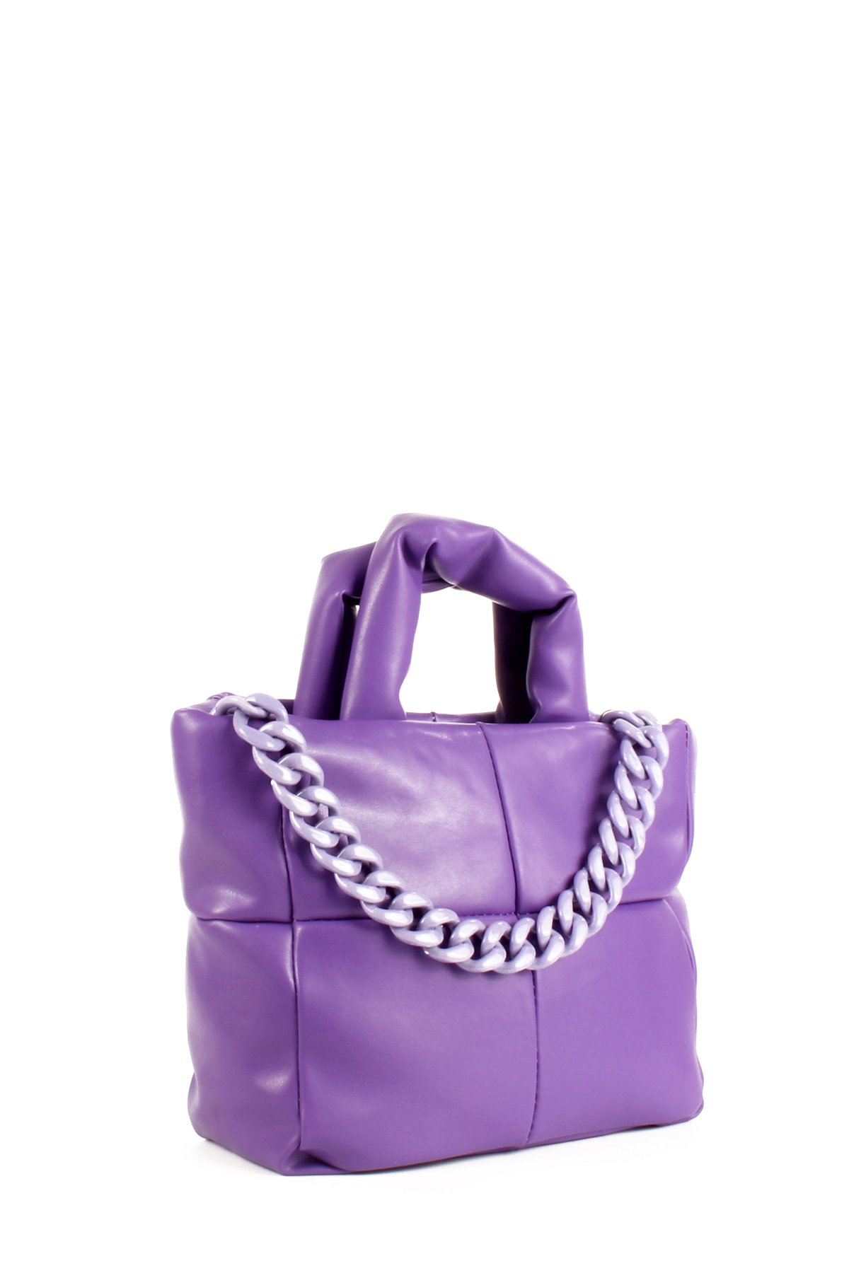 LWE1703-SyhTalhaLuwwe Bag'sKadın Zincir Detaylı Yumuşak Deri Kapitoneli Şişme Kol ve Omuz Çantası (1703)