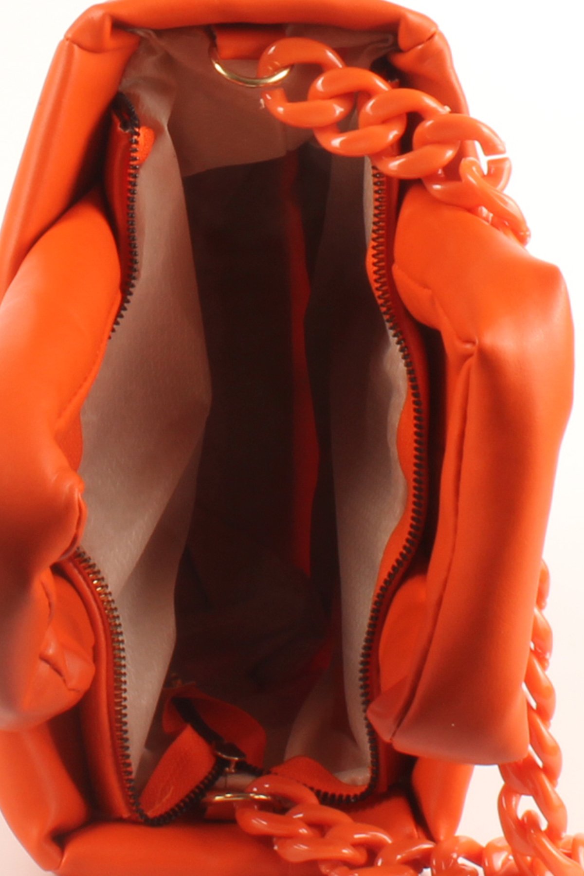 LWE1703-SyhTalhaLuwwe Bag'sKadın Zincir Detaylı Yumuşak Deri Kapitoneli Şişme Kol ve Omuz Çantası (1703)