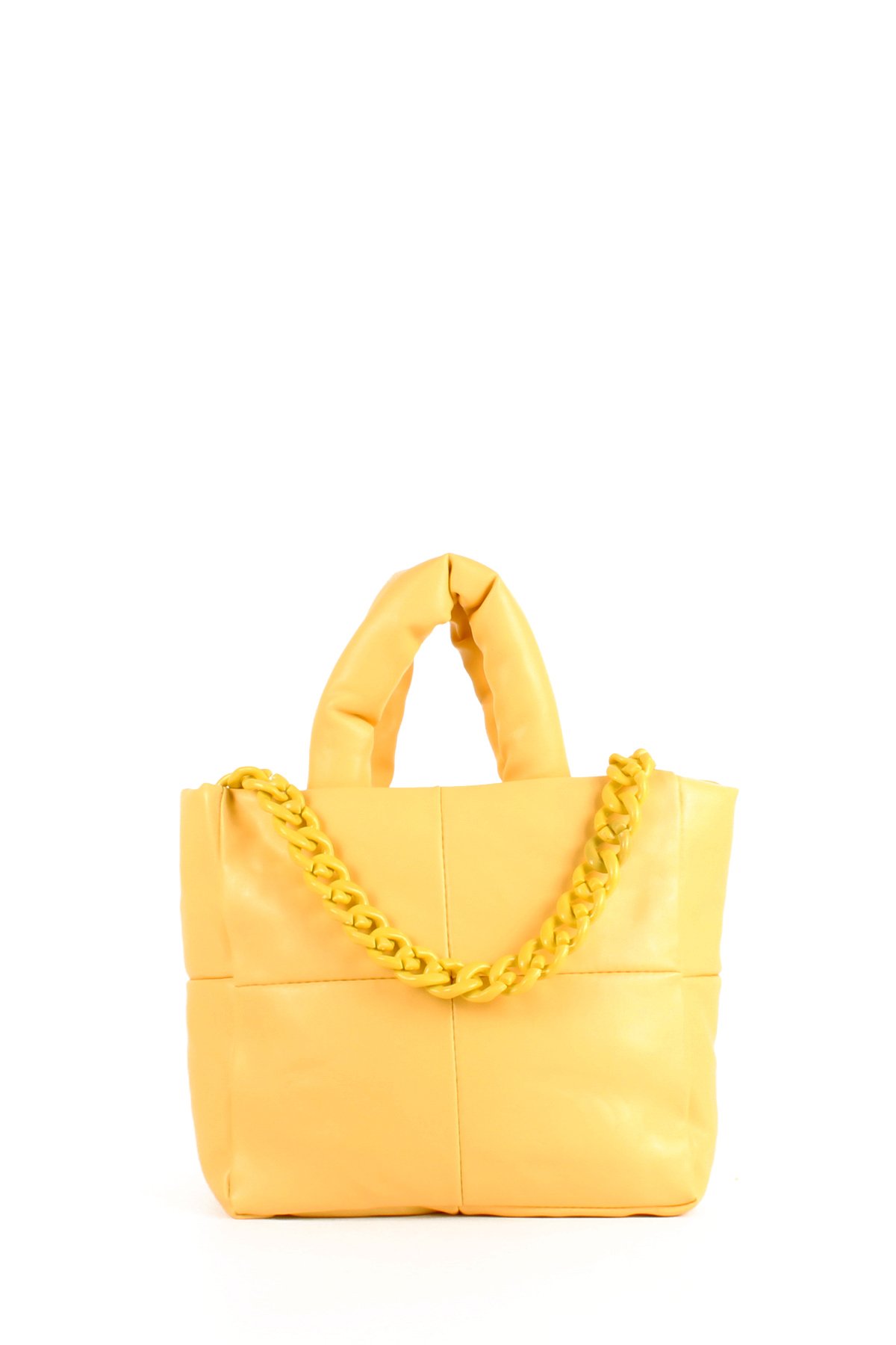 LWE1703-SyhTalhaLuwwe Bag'sKadın Zincir Detaylı Yumuşak Deri Kapitoneli Şişme Kol ve Omuz Çantası (1703)