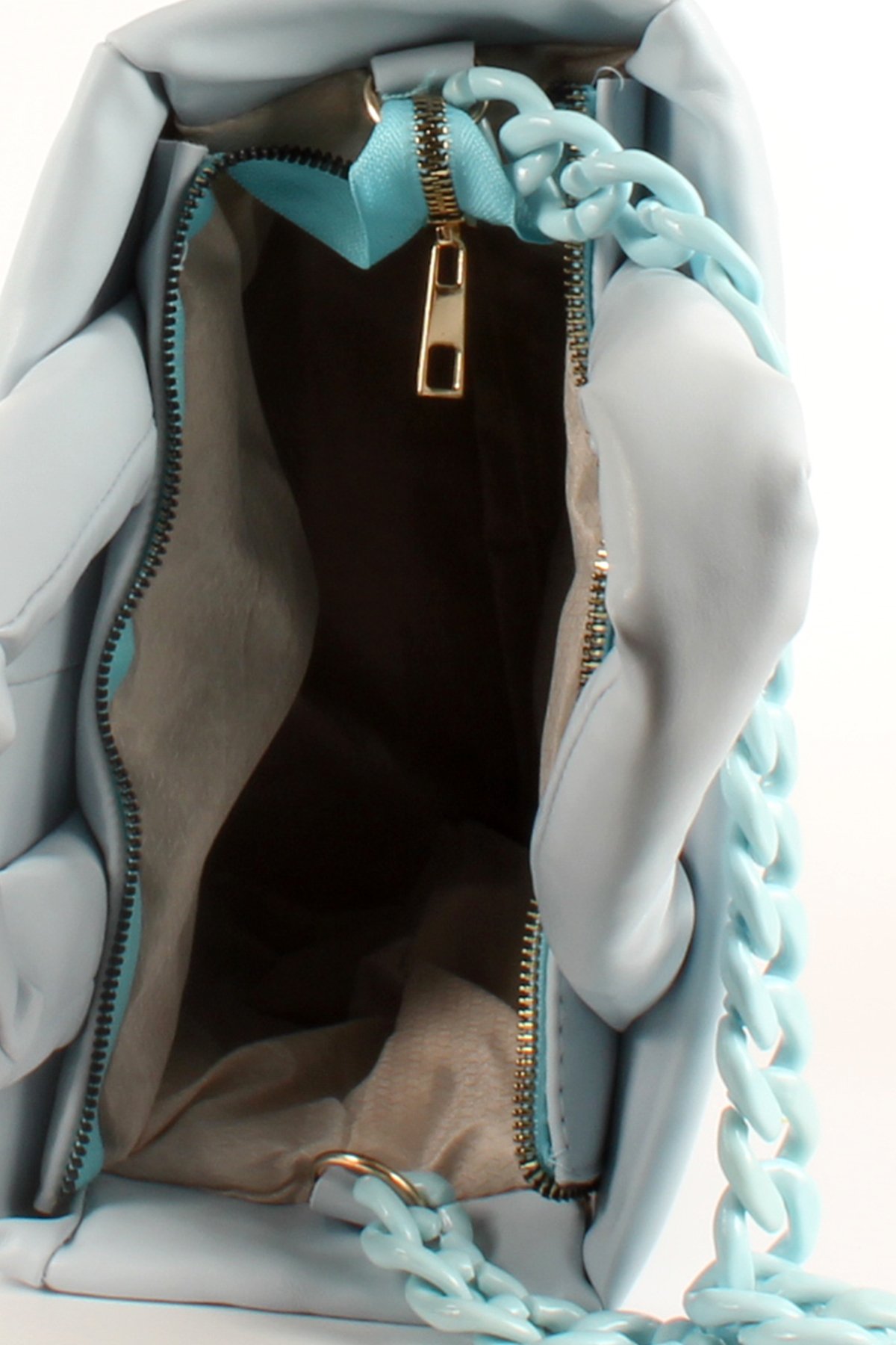 LWE1703-SyhTalhaLuwwe Bag'sKadın Zincir Detaylı Yumuşak Deri Kapitoneli Şişme Kol ve Omuz Çantası (1703)