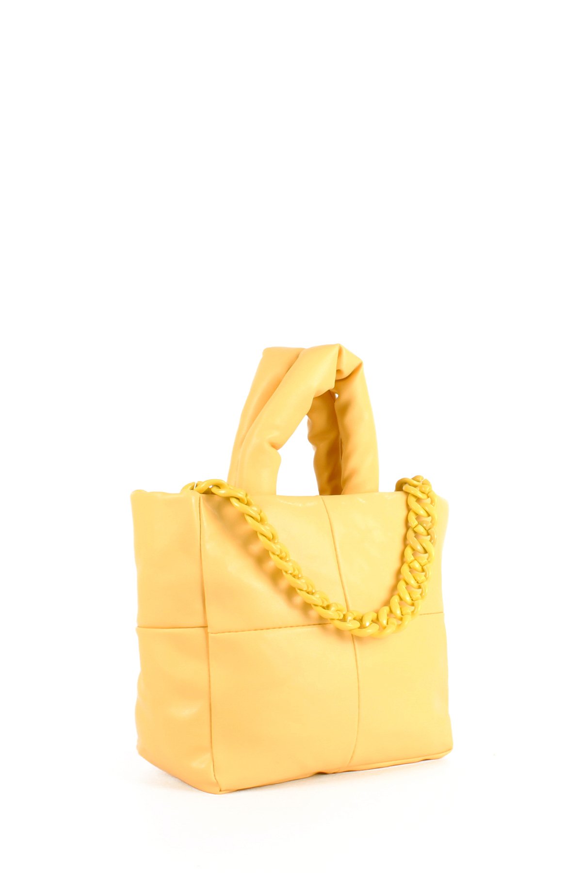 LWE1703-SyhTalhaLuwwe Bag'sKadın Zincir Detaylı Yumuşak Deri Kapitoneli Şişme Kol ve Omuz Çantası (1703)