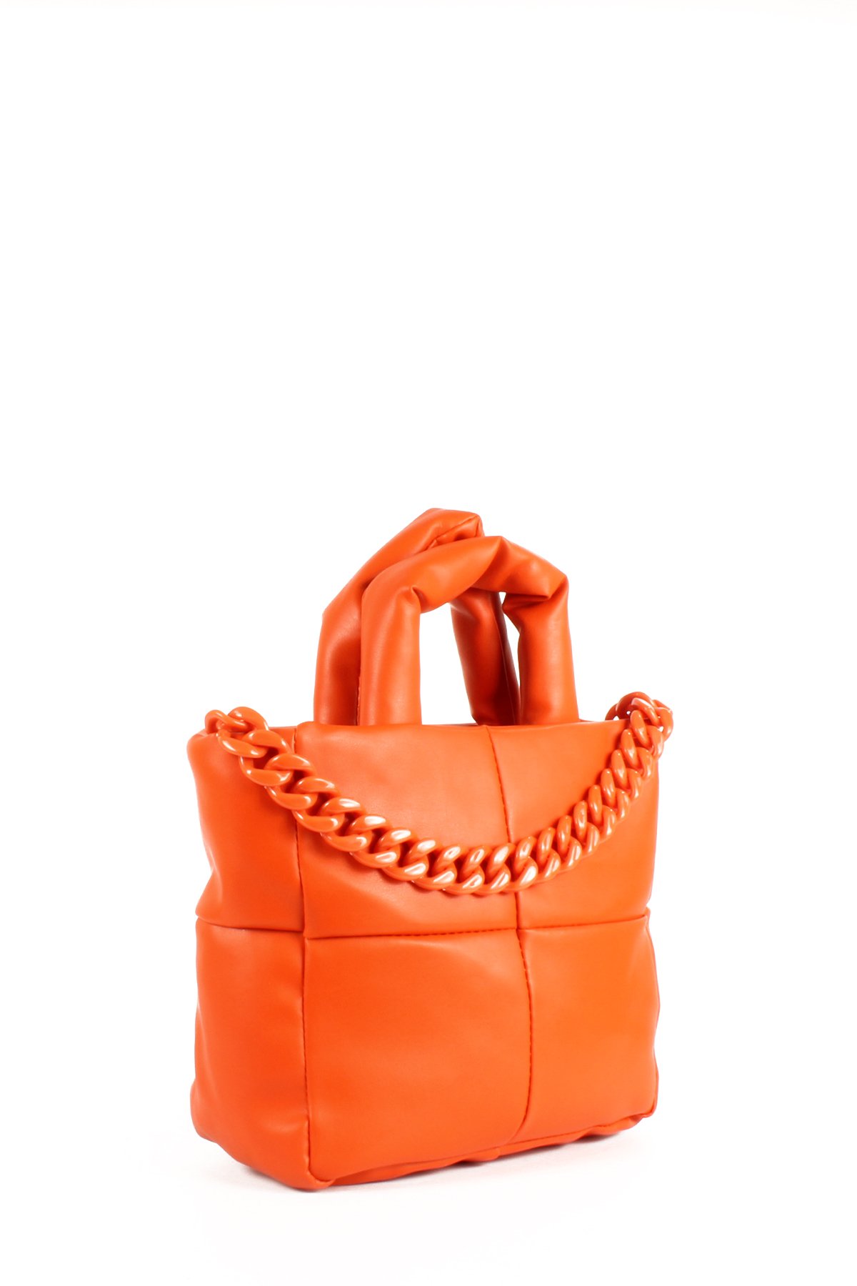 LWE1703-SyhTalhaLuwwe Bag'sKadın Zincir Detaylı Yumuşak Deri Kapitoneli Şişme Kol ve Omuz Çantası (1703)