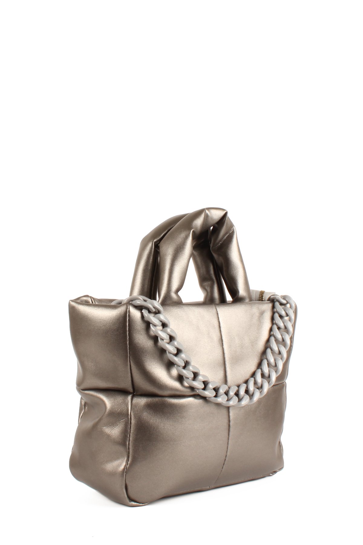 LWE1703-SyhTalhaLuwwe Bag'sKadın Zincir Detaylı Yumuşak Deri Kapitoneli Şişme Kol ve Omuz Çantası (1703)