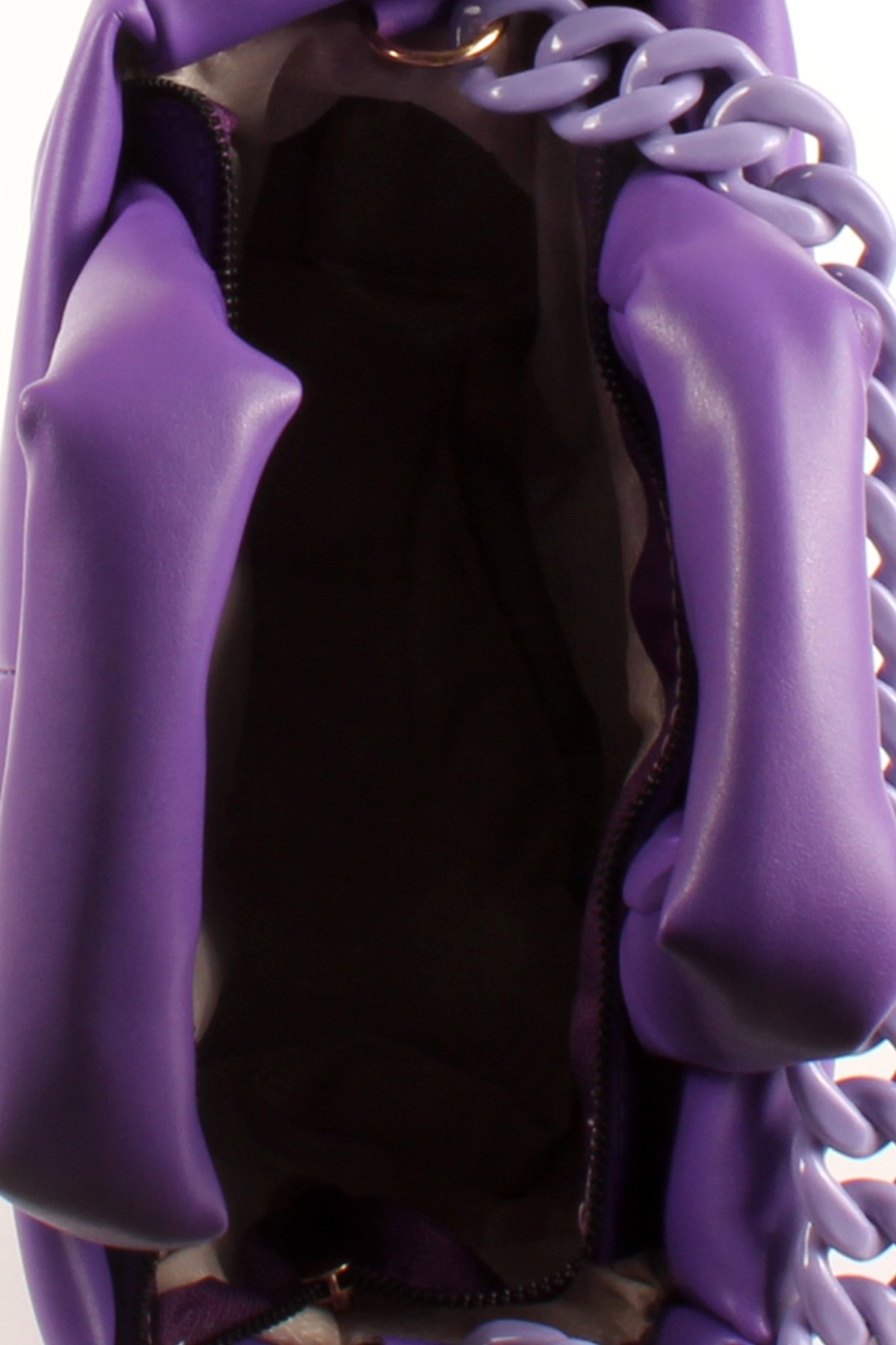 LWE1703-SyhTalhaLuwwe Bag'sKadın Zincir Detaylı Yumuşak Deri Kapitoneli Şişme Kol ve Omuz Çantası (1703)